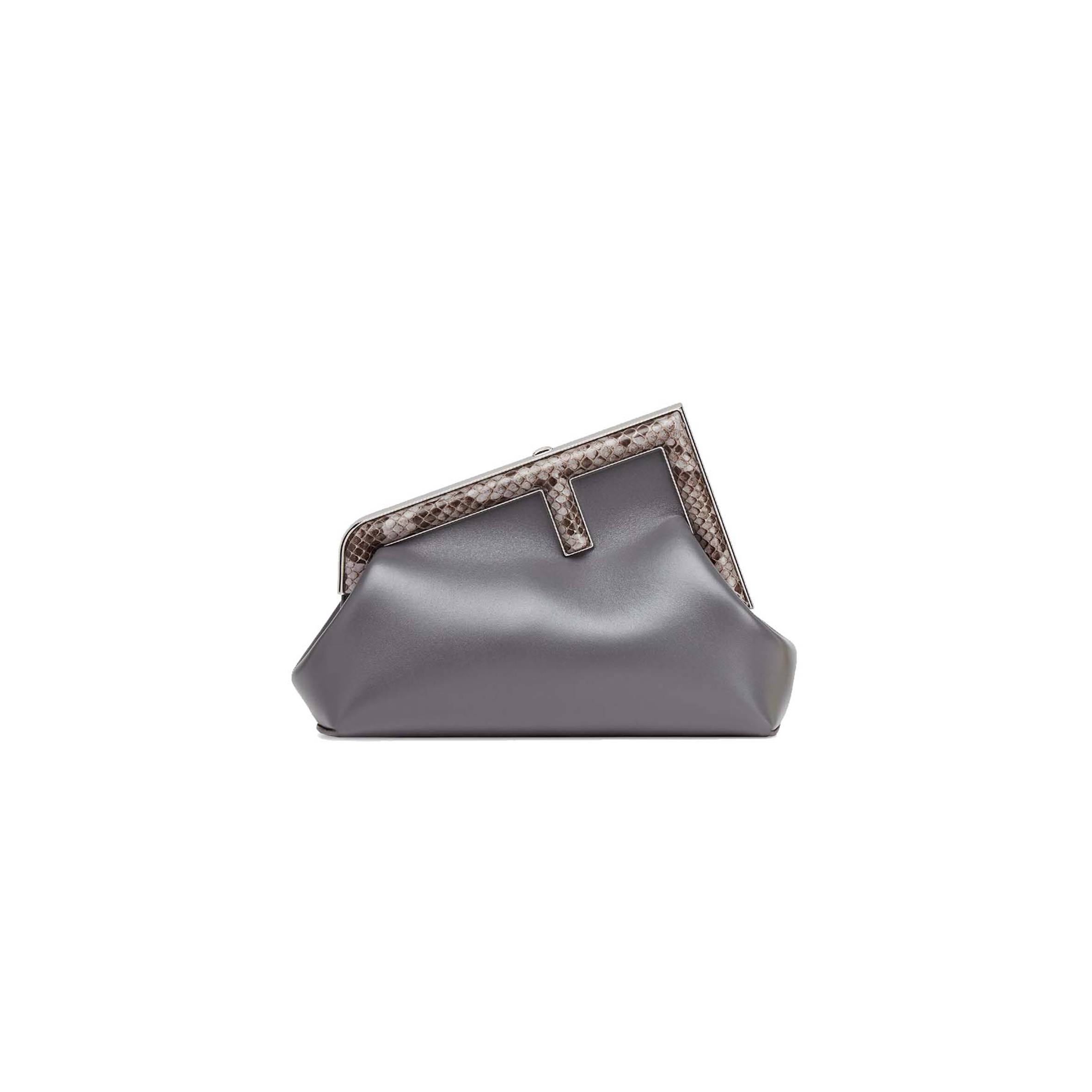 F**di FIRST SMALL - PYTHON AND DARK GRAY LEATHER BAG 8BP129AGWRF1I00 (26*18*9.5cm) Master Quality