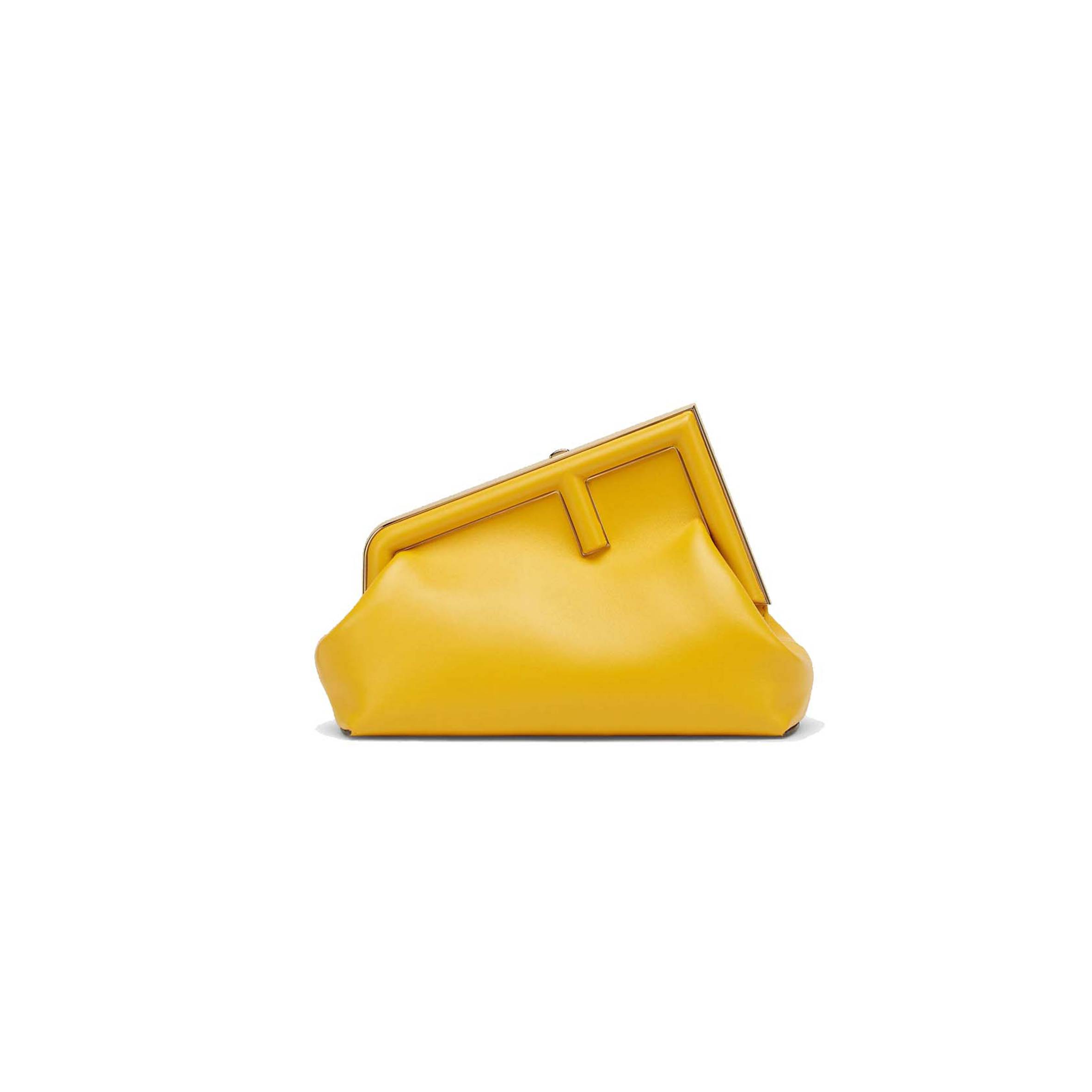 F**di FIRST SMALL - YELLOW LEATHER BAG 8BP129ABVEF192E (26*18*9.5cm) Master Quality