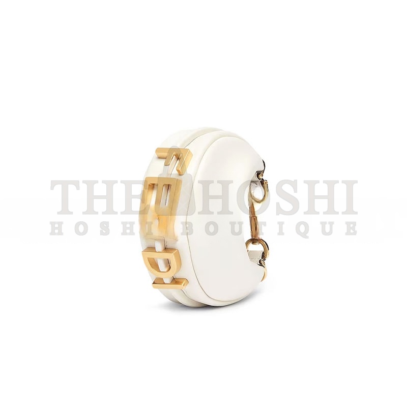 F**di NANO F**diGRAPHY WHITE LEATHER CHARM 7AS089A5DYF1HEL (16.5*14*5cm) Master Quality