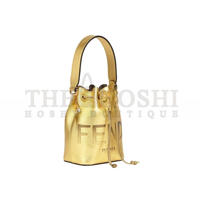 F**di MON TRESOR MINI LEATHER BUCKET BAG IN GOLD 8BS010AK61F1GNN (18*12*10m) Master Quality
