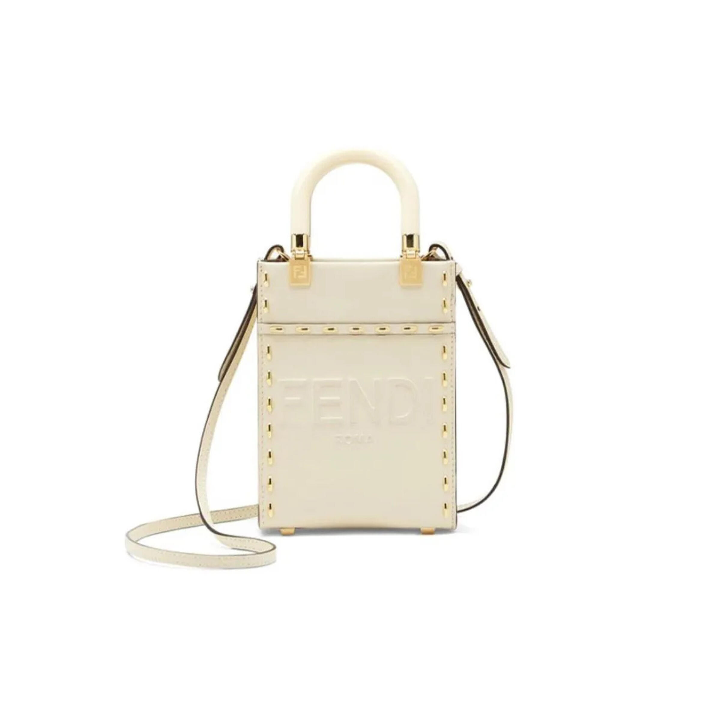 F**di SUNSHINE MINI TOTE SHOULDER CROSSBODY BAG 8BS051AHN3F1FIR (18*13*6.5cm) Master Quality