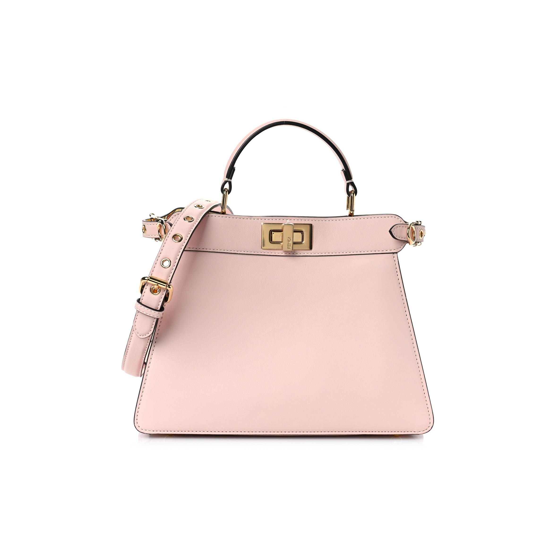 F**di X VERSACE VITELLO SETA NAPPA FENDACE FF BAROQUE SMALL PEEKABOO I SEE U SATCHEL ROSA (27*20*10cm) Master Quality