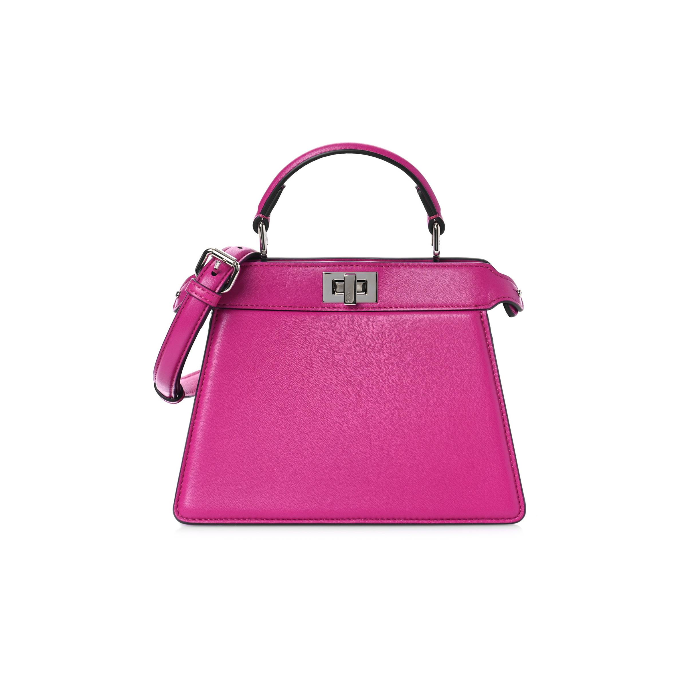 F**di SHINY NAPPA PETITE PEEKABOO I SEE U SATCHEL MAGENTA (20*15*11cm) Master Quality