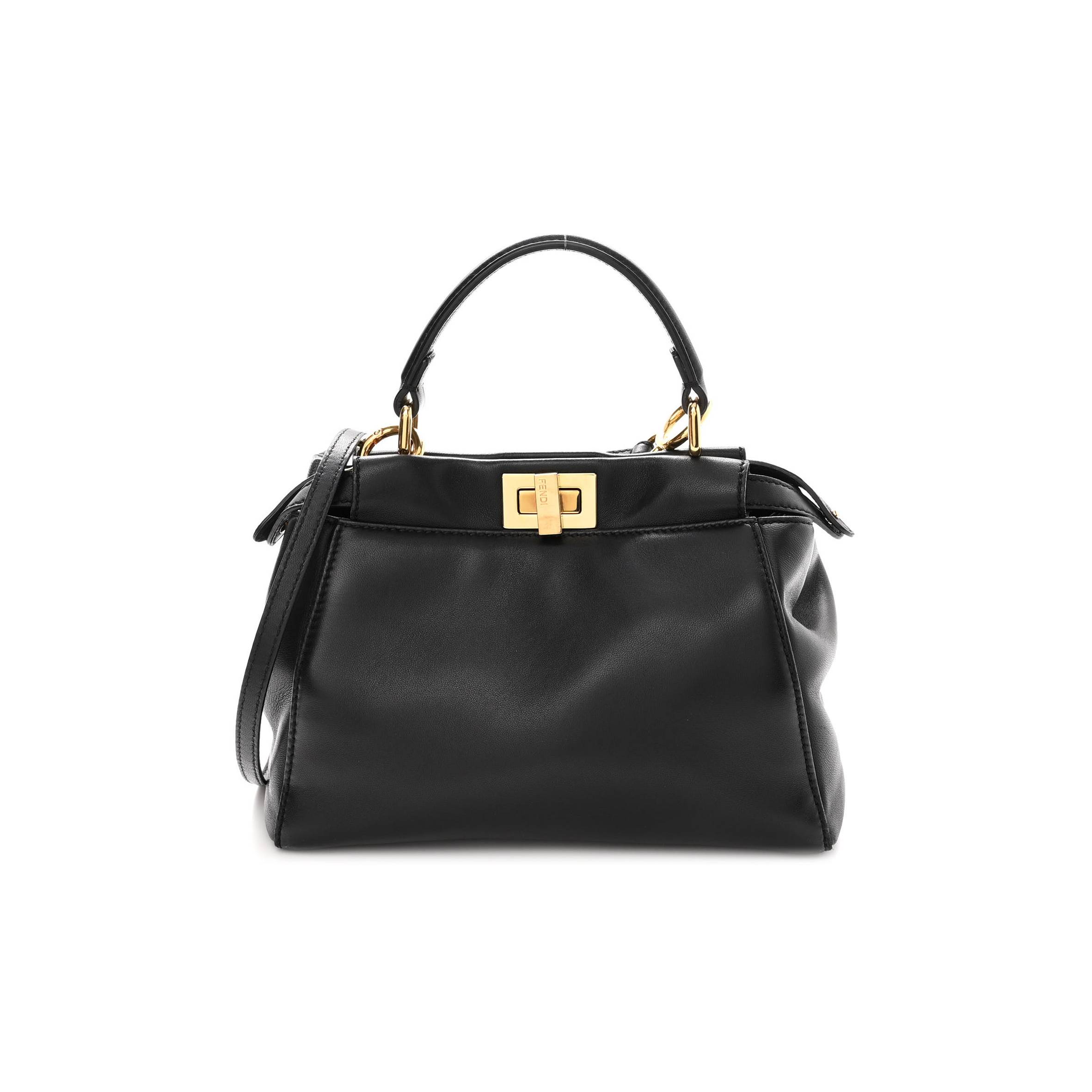 F**di NAPPA MINI PEEKABOO ICONIC SATCHEL BLACK (23*17*11cm) Master Quality