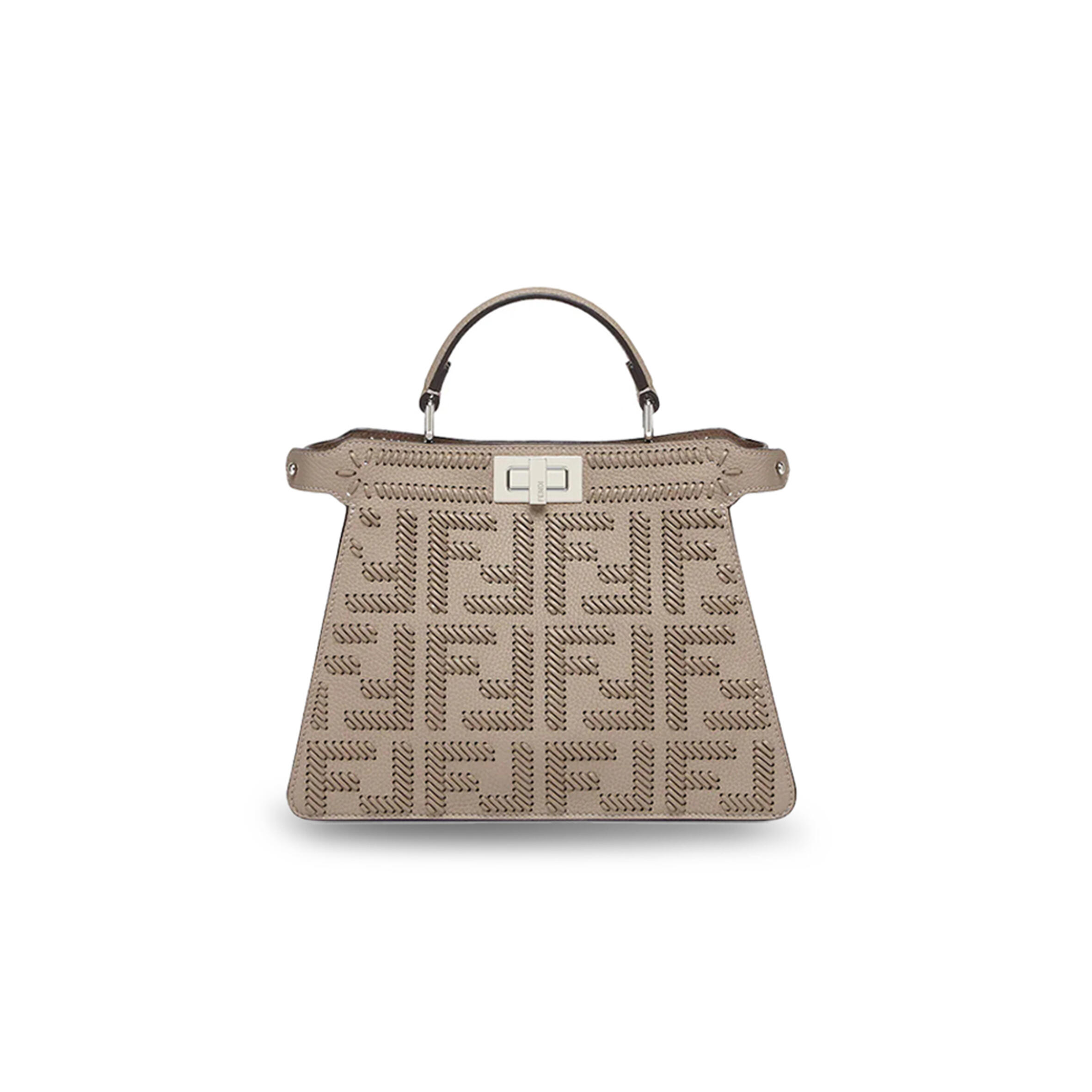 F**di PEEKABOO ISEEU BROWN BRAIDED LEATHER BAG 8BN327ANX8F1C6L (33*25*13cm) Master Quality