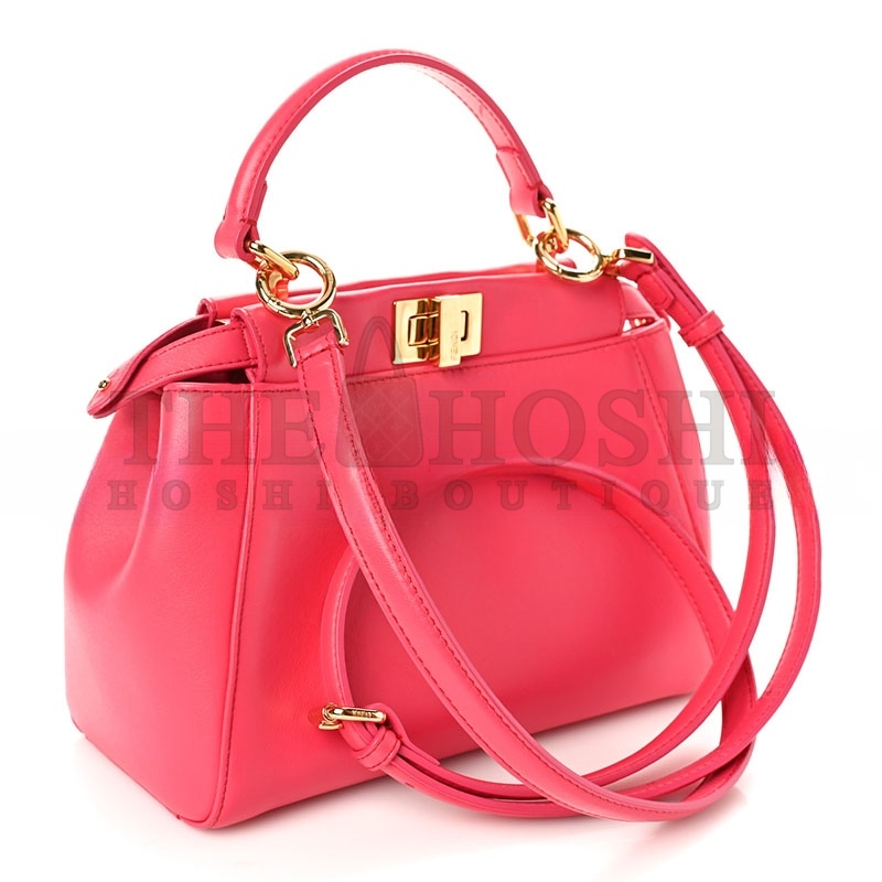 F**di NAPPA STACKED BAR MINI PEEKABOO ICONIC SATCHEL LAMPONE (23*18*11cm) Master Quality