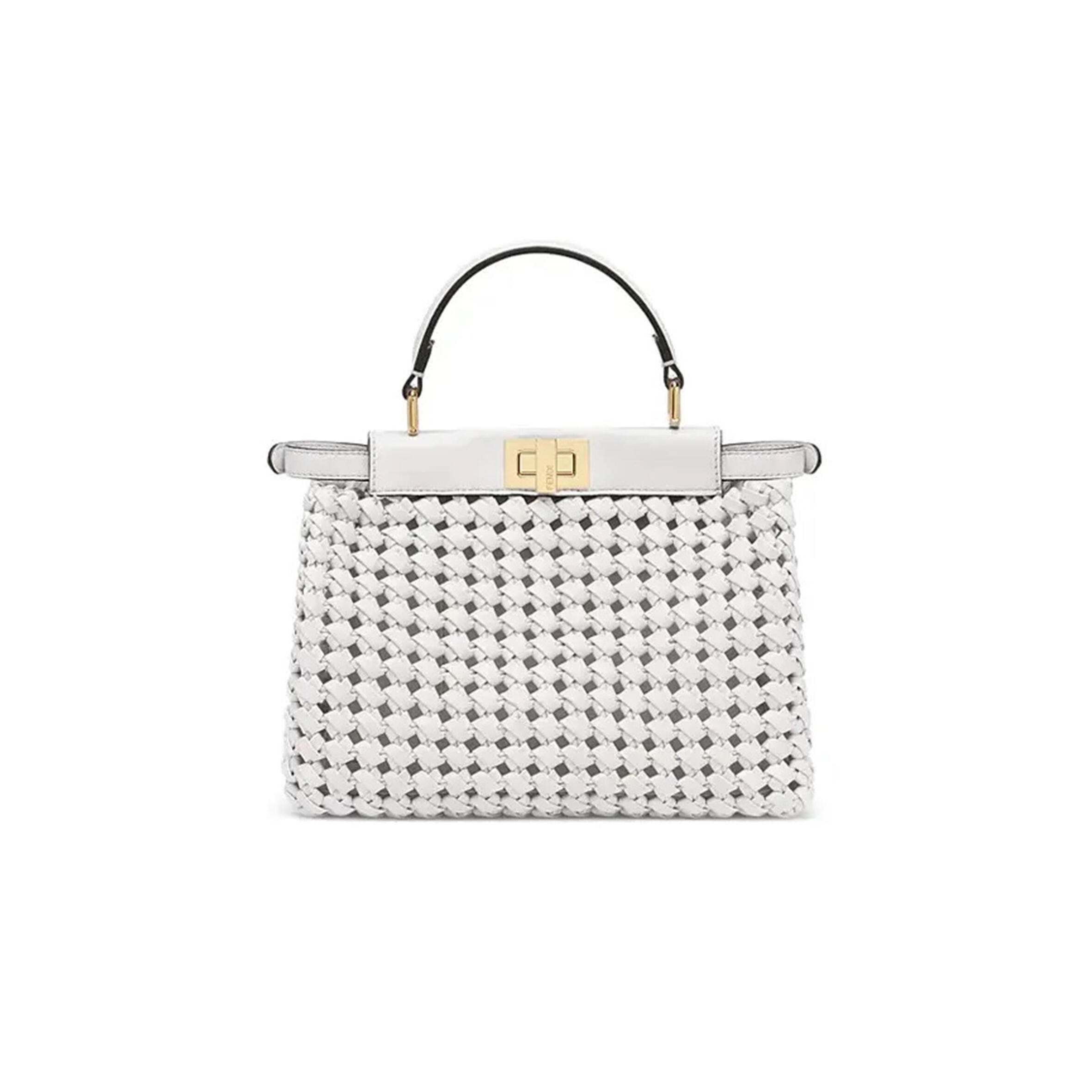 F**di MINI PEEKABOO ICONIC SATCHEL WHITE 8BN244AD6HF0QVL (23*18*11cm) Master Quality