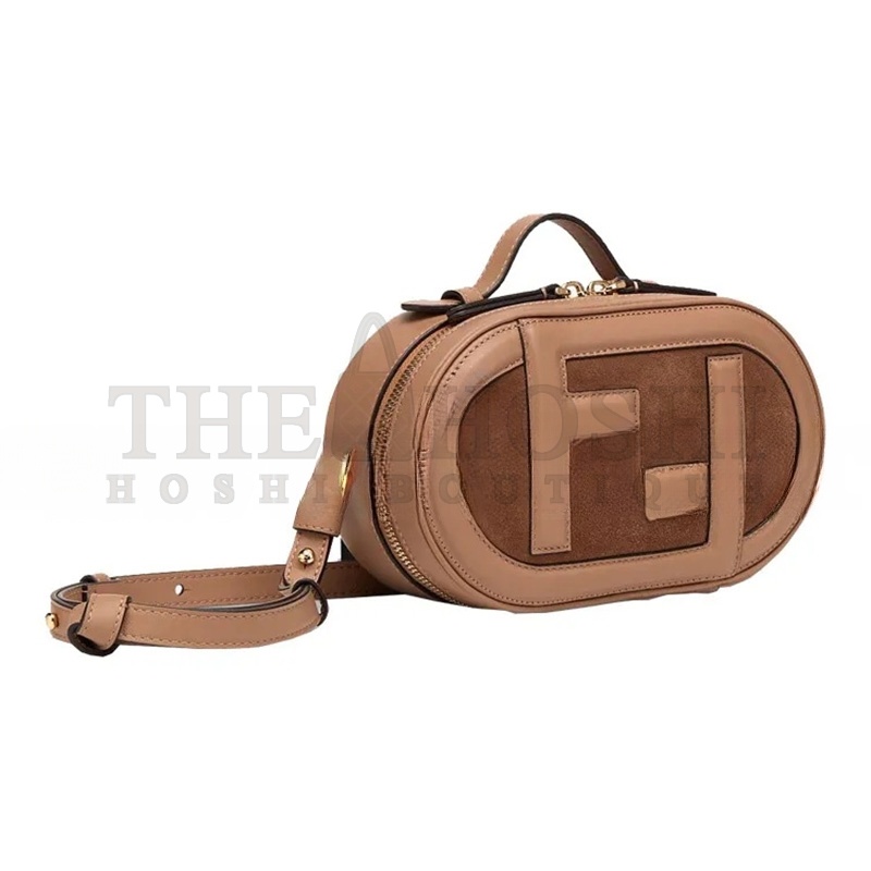 F**di CAPPUCCINO LEATHER AND SUEDE CROSSBODY BAG 8BS058AHSBF1FVX (21*13*8cm) Master Quality