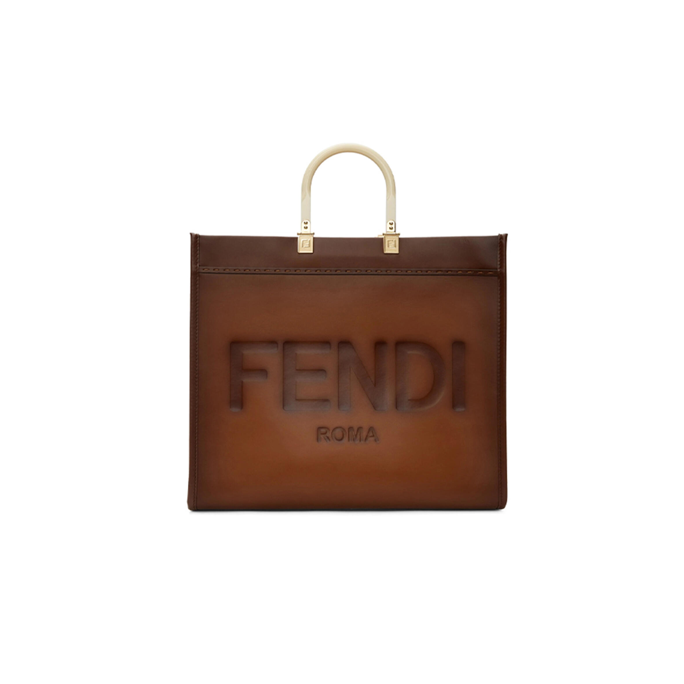 F**di BROWN LARGE SUNSHINE TOTE (40.5*35*21.5cm) Master Quality