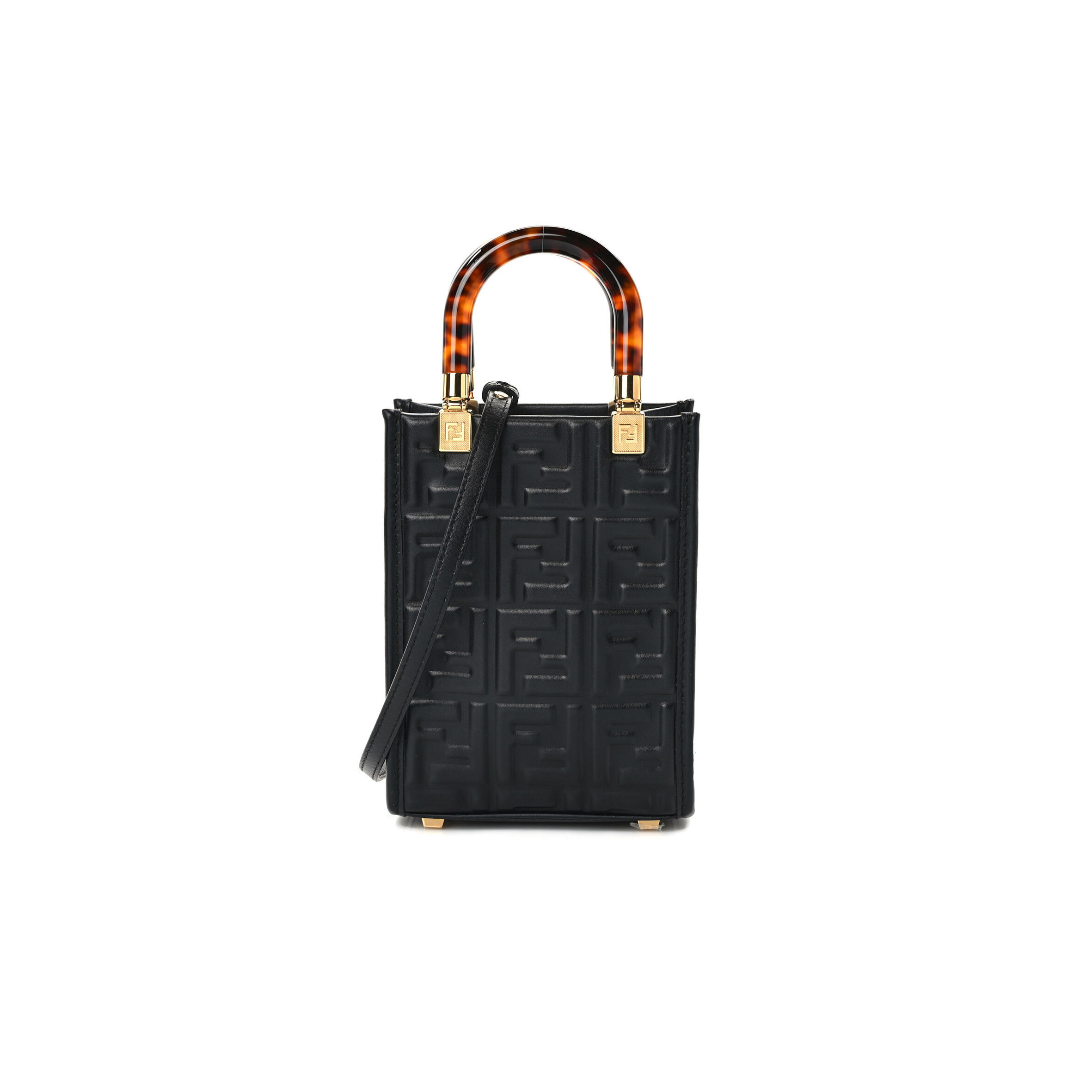 F**di FF ZUCCA LEATHER MINI SUNSHINE SHOPPER TOTE CROSSBODY BAG (17*13*5cm) Master Quality