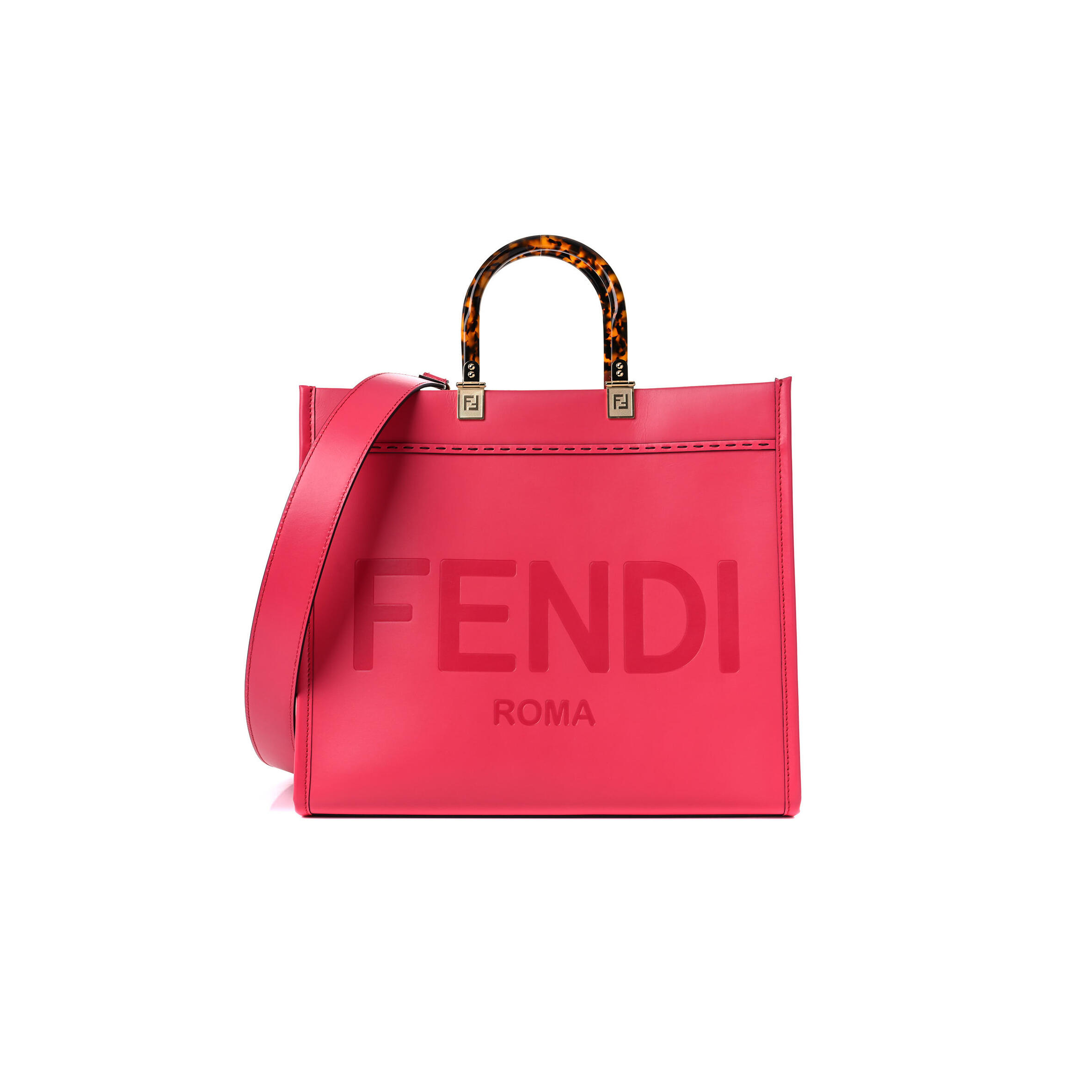 F**di EMBOSSED MEDIUM F**di SUNSHINE SHOPPER TOTE (36*32*13cm) Master Quality