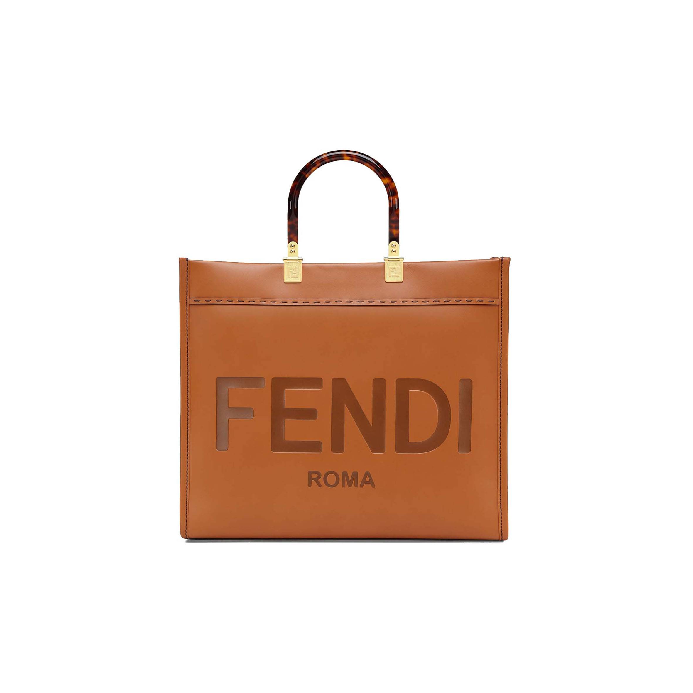 F**di SUNSHINE MEDIUM - BROWN LEATHER SHOPPER 8BH386ABVLF0PWZ (35*31*17cm) Master Quality