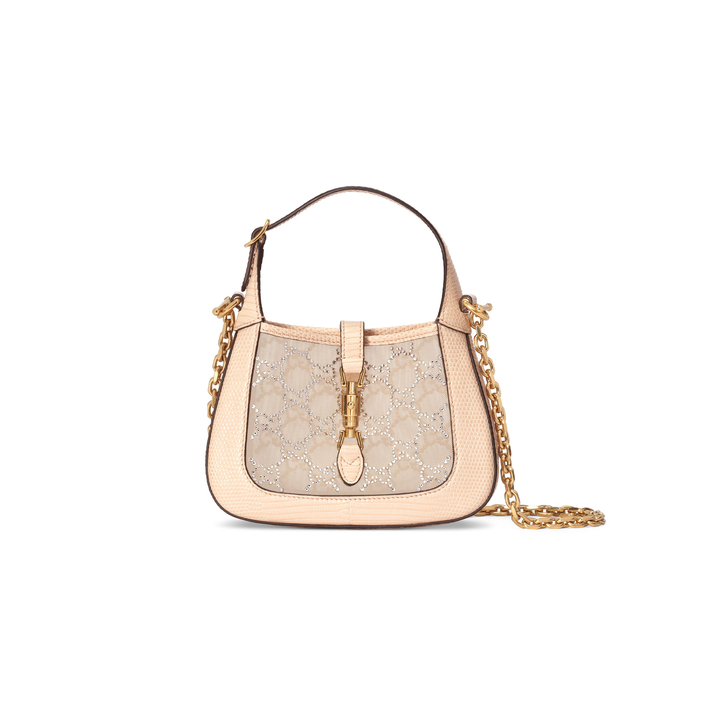 Gvc*1 JACKIE 1961 MINI CRYSTAL GG LIZARD BAG 677027 (19*13*3cm) Master Quality