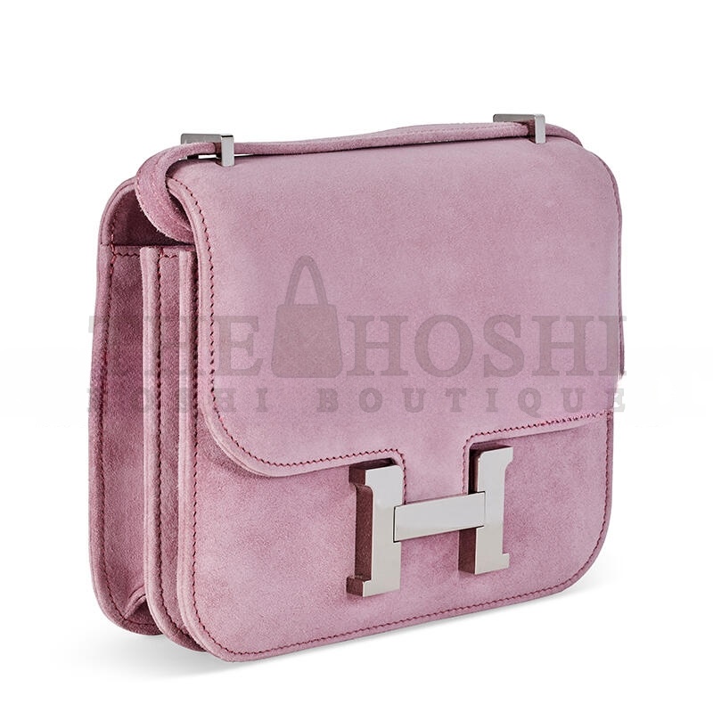 H**me5 MASTER A ROSE INDIENNE VEAU DOBLIS SUEDE MINI CONSTANCE WITH PALLADIUM HARDWARE 436576 (18*14.5*6cm) Master Quality
