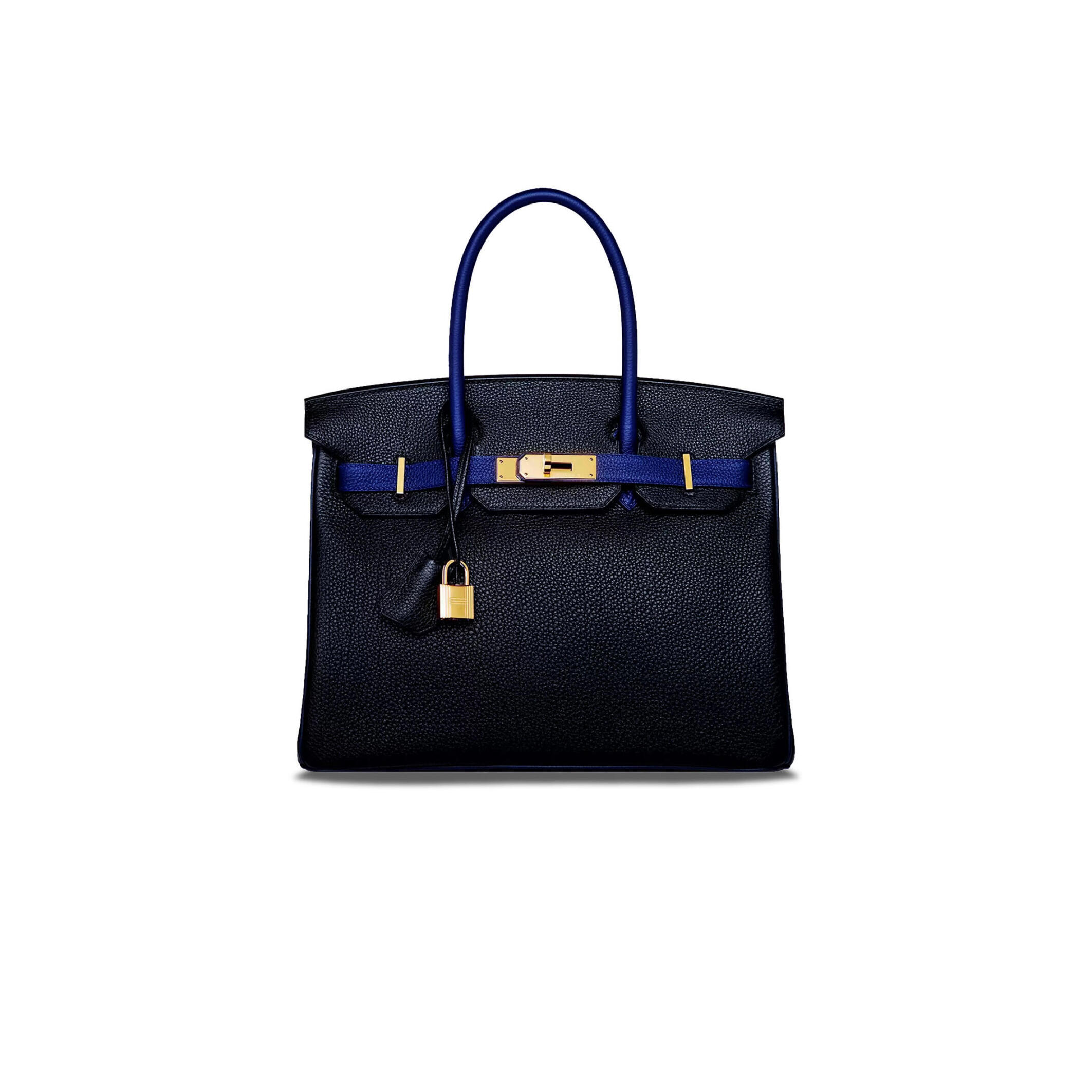 H**me5 BIRKIN 35 EPSOM MIDNIGHT BLUE AND ELECTRIC BLUE WITH GOLD BUCKLE BAG H028369CK09 (35*28*18cm) Master Quality
