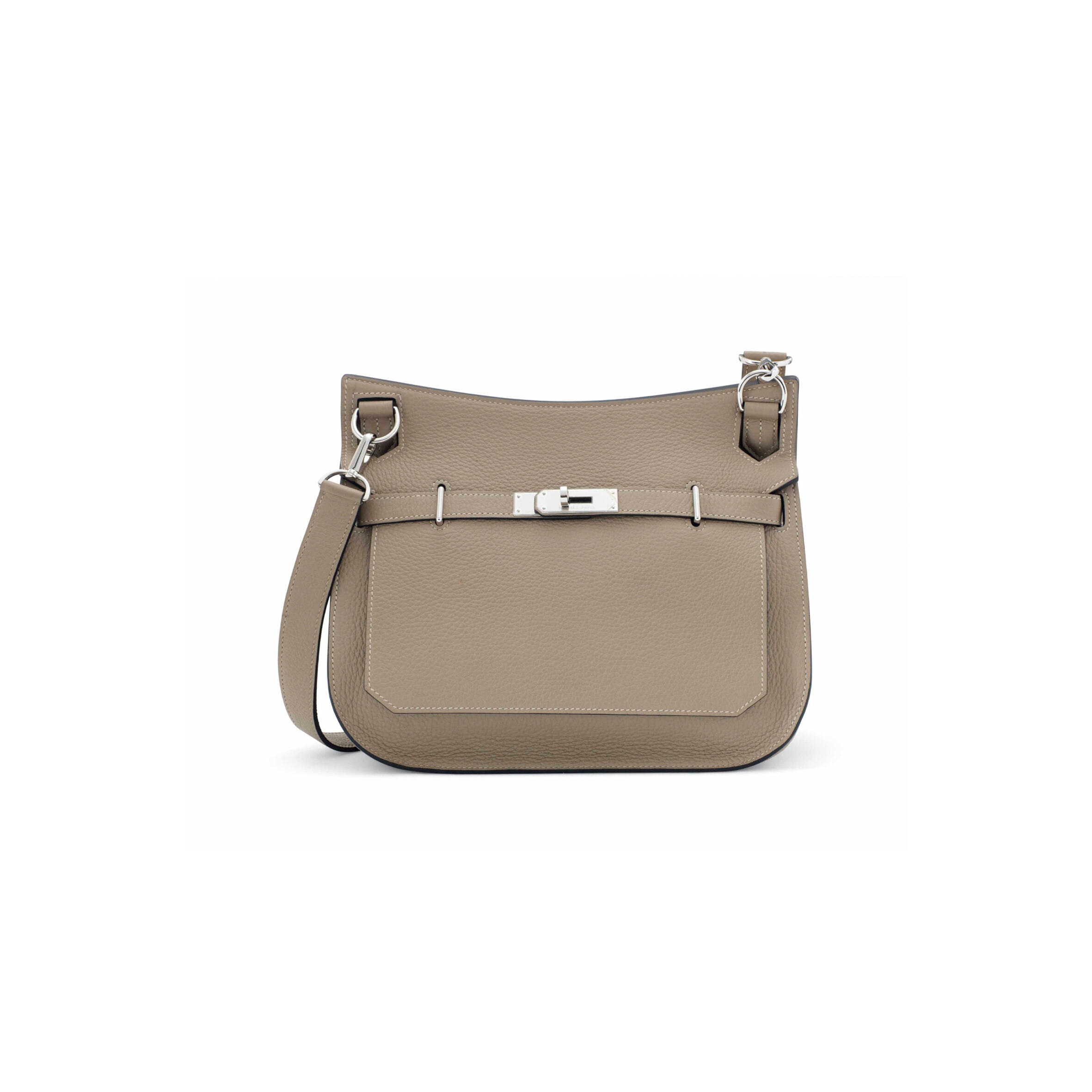 H**me5 A GRIS TOURTERELLE CLÉMENCE LEATHER JYPSIÈRE 28 WITH PALLADIUM HARDWARE (28*22*12cm) Master Quality