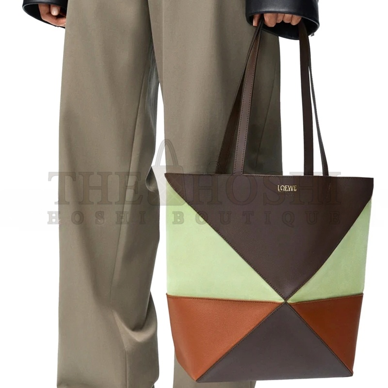 L0ew* MEDIUM PUZZLE FOLD TOTE IN CALFSKIN AND SUEDE A779G50X73 (25.5*31.5*14.5cm) Master Quality