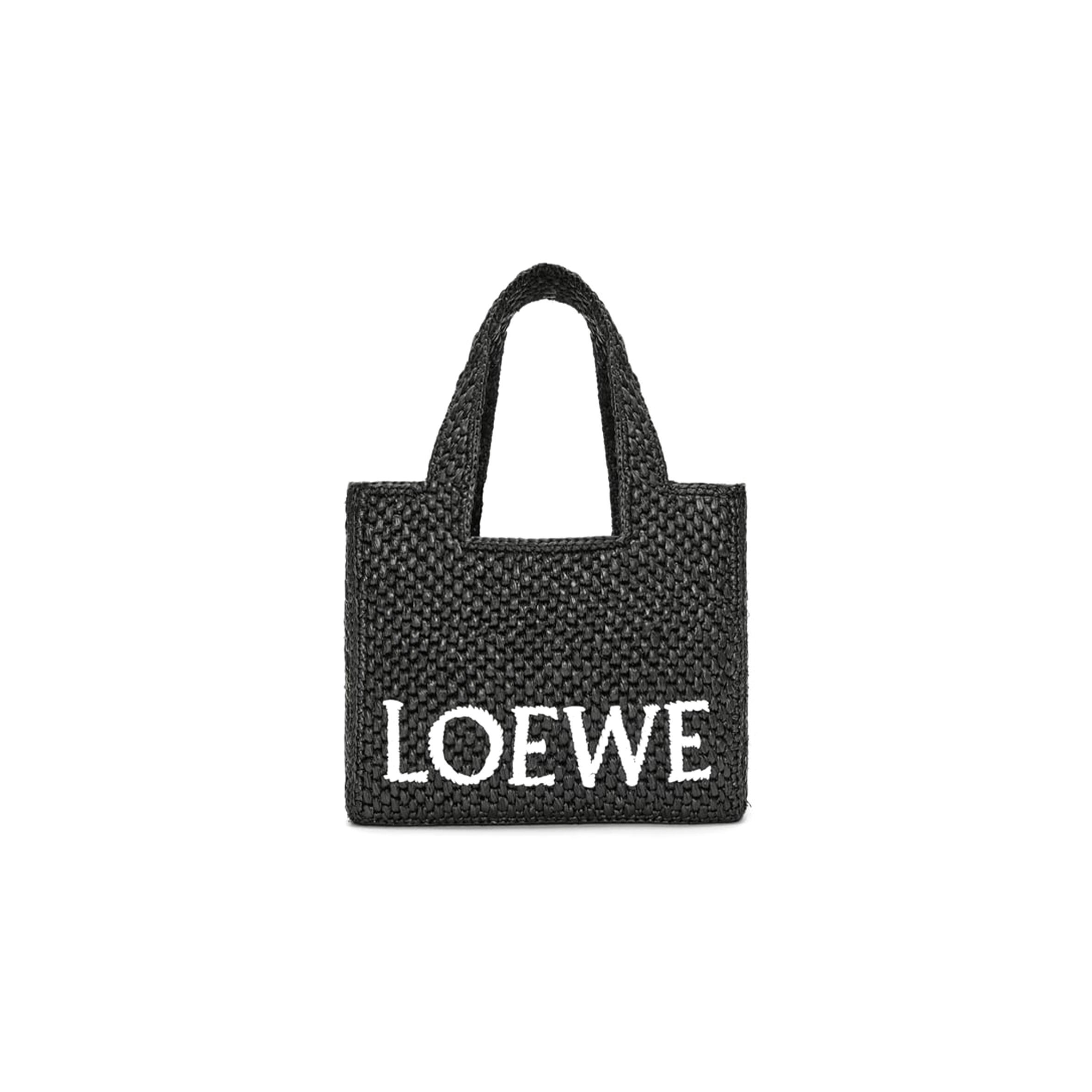 L0ew* SMALL L0ew* FONT TOTE IN RAFFIA A685B59X01-1100 (24*19.5*11cm) Master Quality
