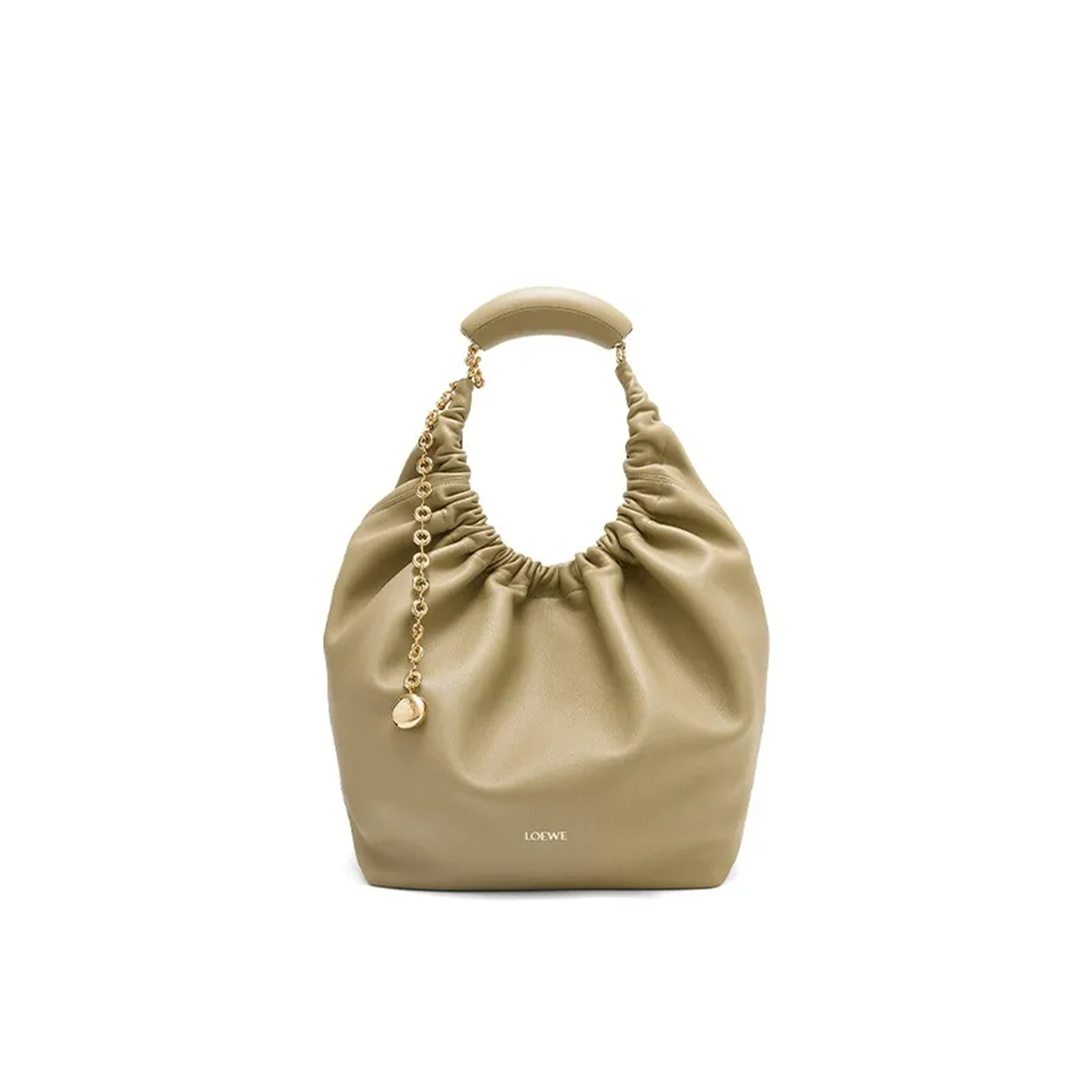 L0ew* MEDIUM SOFT NAPPA SHEEP LEATHER SQUEEZE BAG A914Q37X01-9584 (34*33*13.5cm) Master Quality