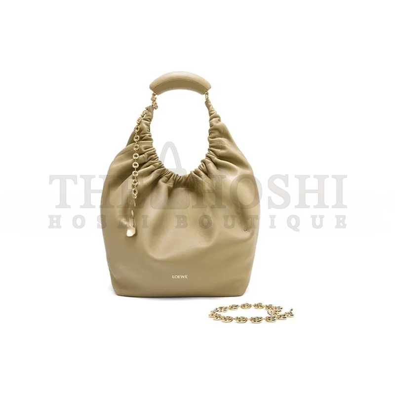 L0ew* MEDIUM SOFT NAPPA SHEEP LEATHER SQUEEZE BAG A914Q37X01-9584 (34*33*13.5cm) Master Quality