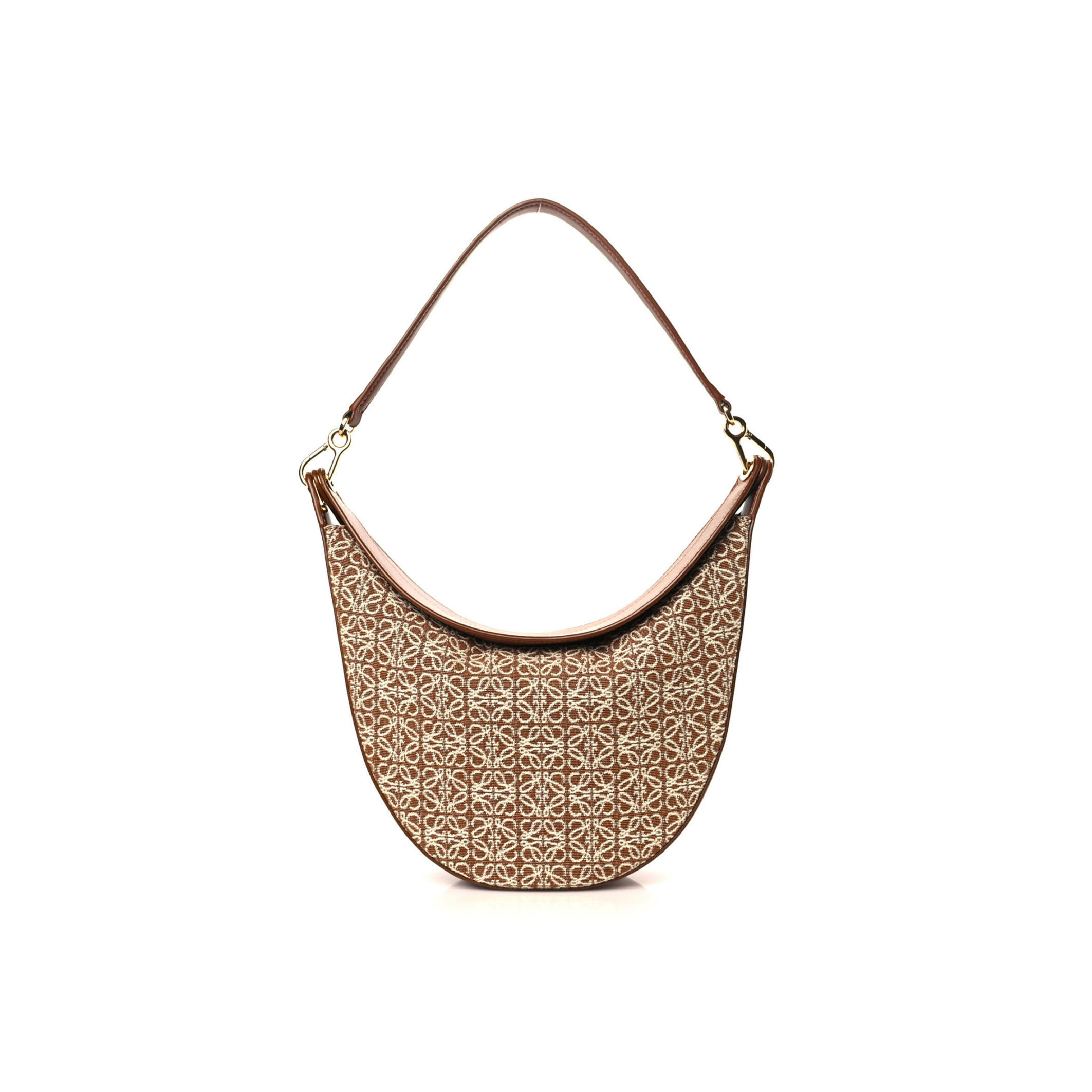 L0ew*  JACQUARD ANAGRAM CLALFSKIN LUNA BAG TAN (26*17*8cm) Master Quality