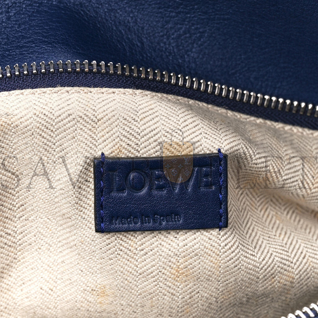 L0ew* CALFSKIN MEDIUM PUZZLE BAG MARINE (29*19.5*14cm) Master Quality