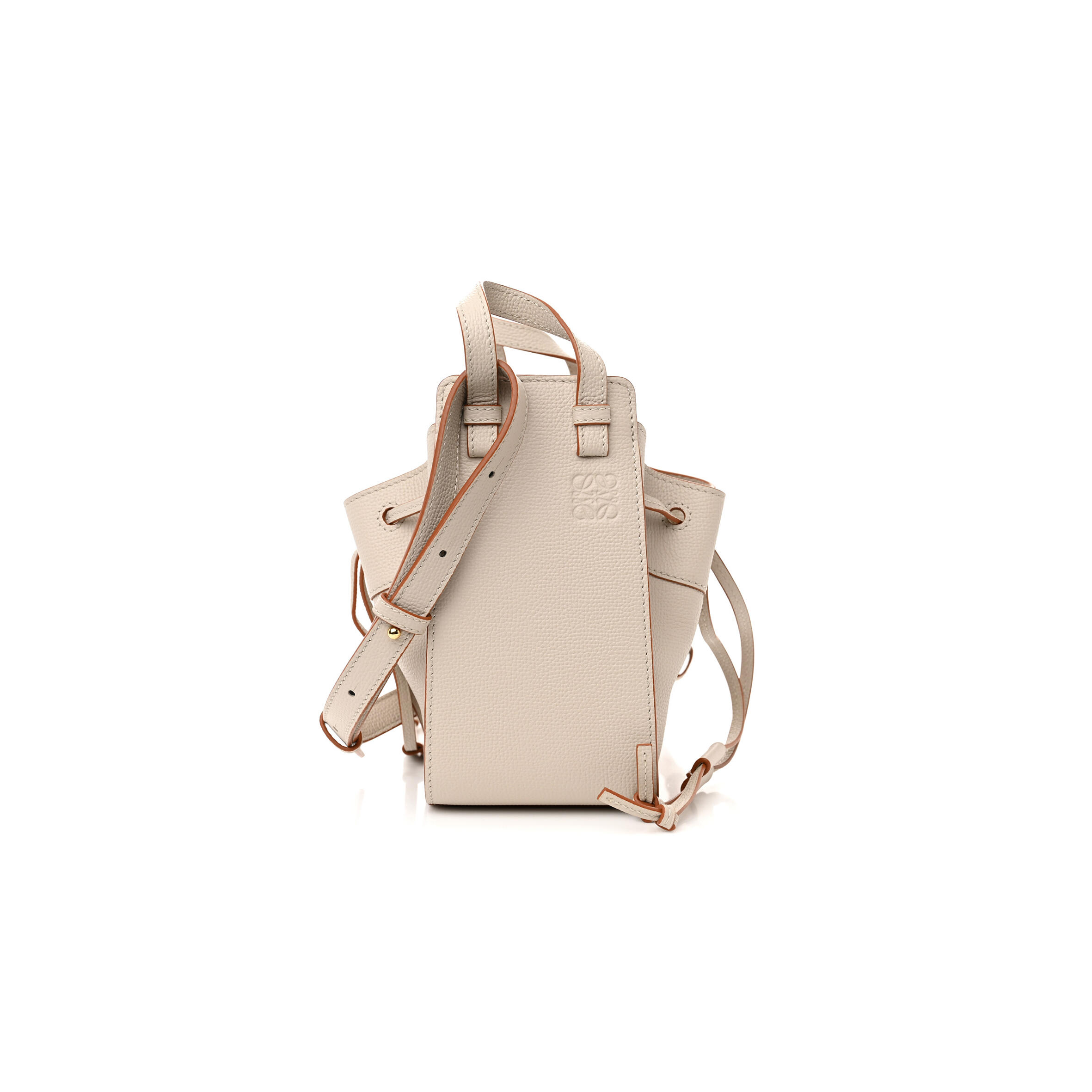 L0ew* PEBBLE GRAIN CALFSKIN MINI HAMMOCK SHOULDER BAG LIGHT GHOST (19*17*11cm) Master Quality