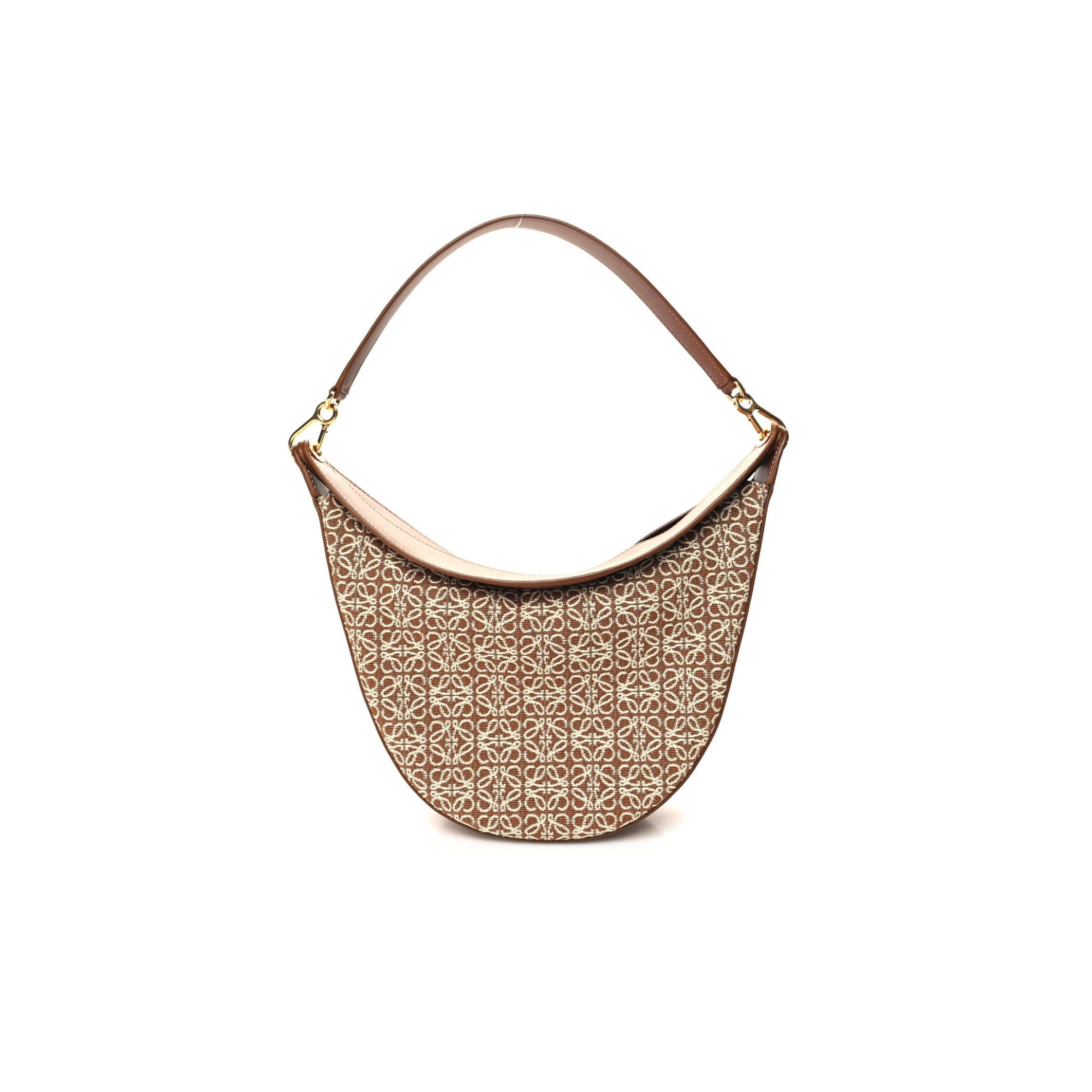 L0ew* JACQUARD ANAGRAM CALFSKIN LUNA BAG TAN PECAN (26*17*8cm) Master Quality