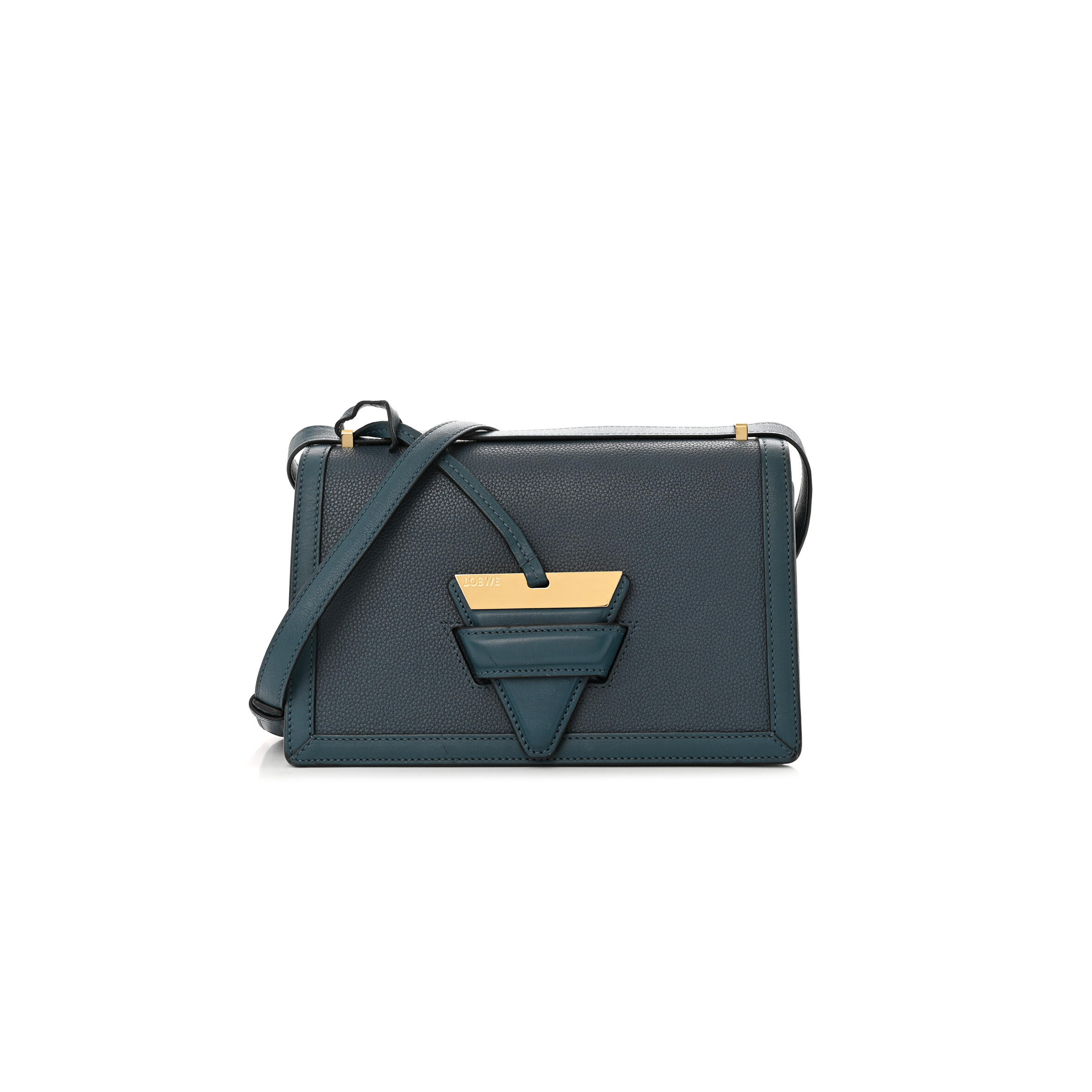 L0ew* GRAINED CALFSKIN MEDIUM BARCELONA SHOULDER BAG INDIGO (23*15*8cm) Master Quality