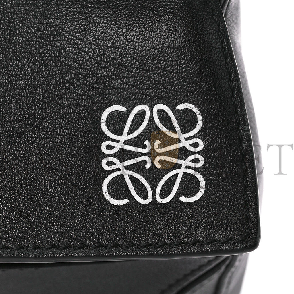 L0ew* CALFSKIN MEDIUM PUZZLE BAG BLACK (29*19.5*14cm) Master Quality