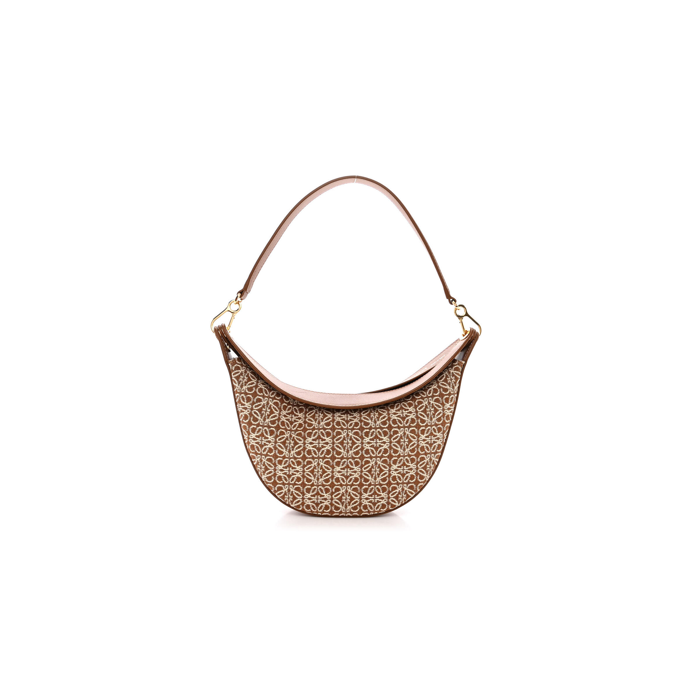 L0ew* JACQUARD ANAGRAM CALFSKIN SMALL LUNA BAG TAN PECAN (23*18*6cm) Master Quality