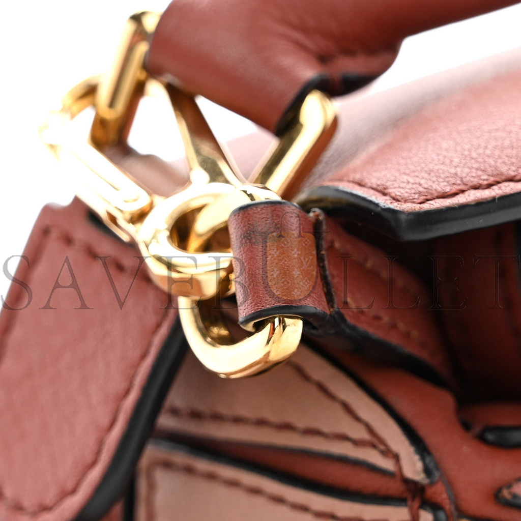 L0ew* CALFSKIN MINI PUZZLE BAG SPICE PUMPKIN (18*12.5*8cm) Master Quality