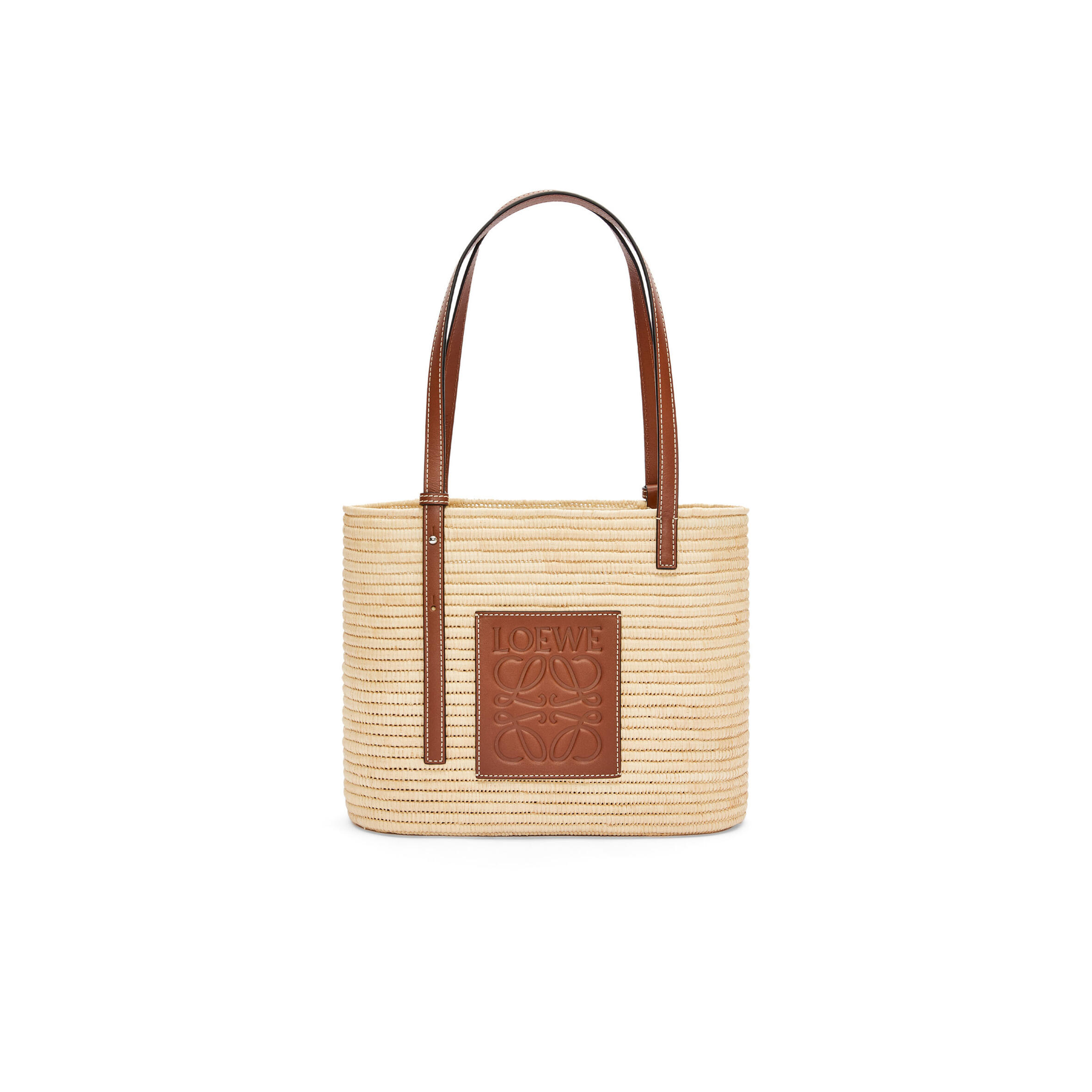 L0ew* QUARE BASKET TOTE BAG IN RAFFIA A223099X02-9943 (27*20*10cm) Master Quality