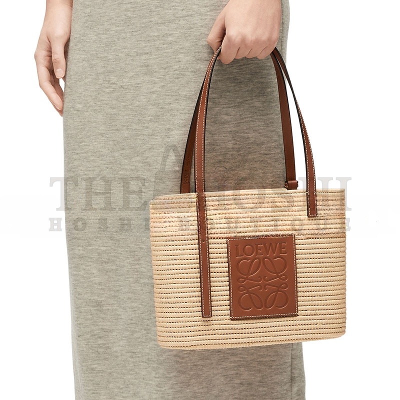 L0ew* QUARE BASKET TOTE BAG IN RAFFIA A223099X02-9943 (27*20*10cm) Master Quality