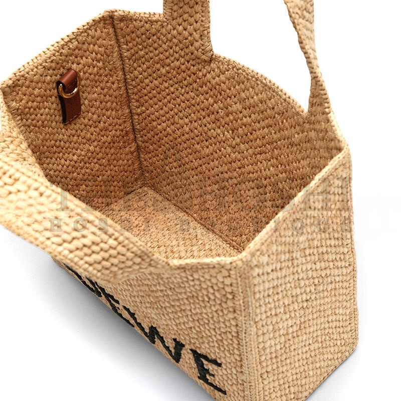 L0ew* FONT TOTE SMALL RAFFIA BAG A685B59X03NF (24*19.5*11cm) Master Quality