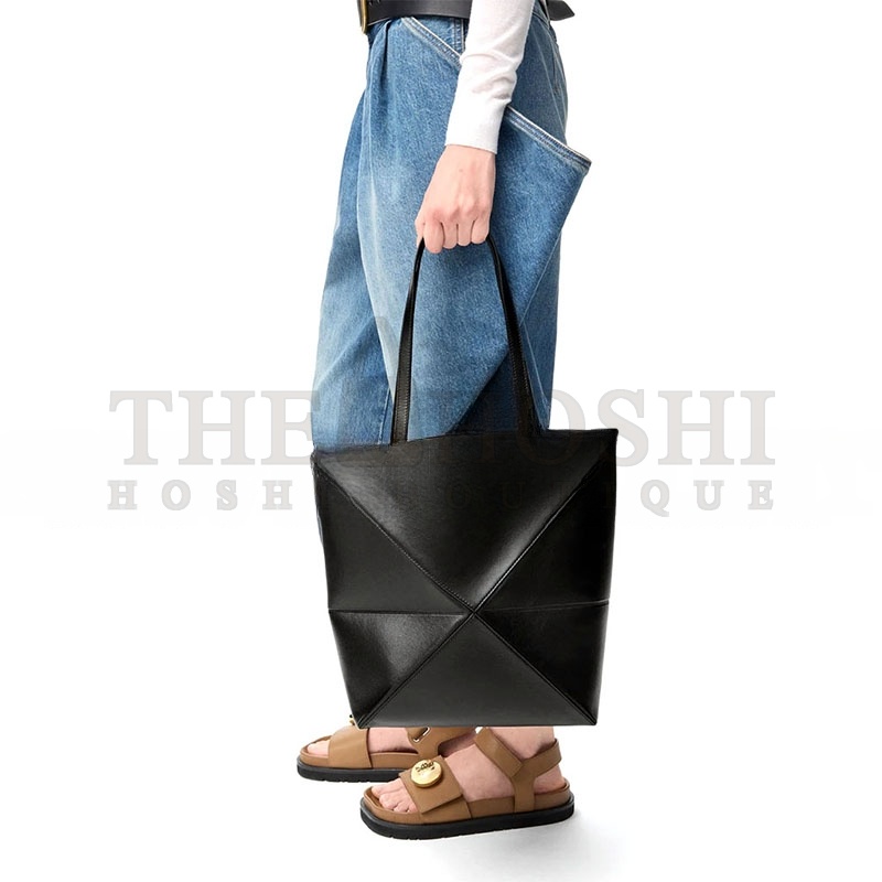 L0ew* MEDIUM PUZZLE FOLD TOTE IN SHINY CALFSKIN A657G50X01-1100 (31.5*25.5*14.5cm) Master Quality