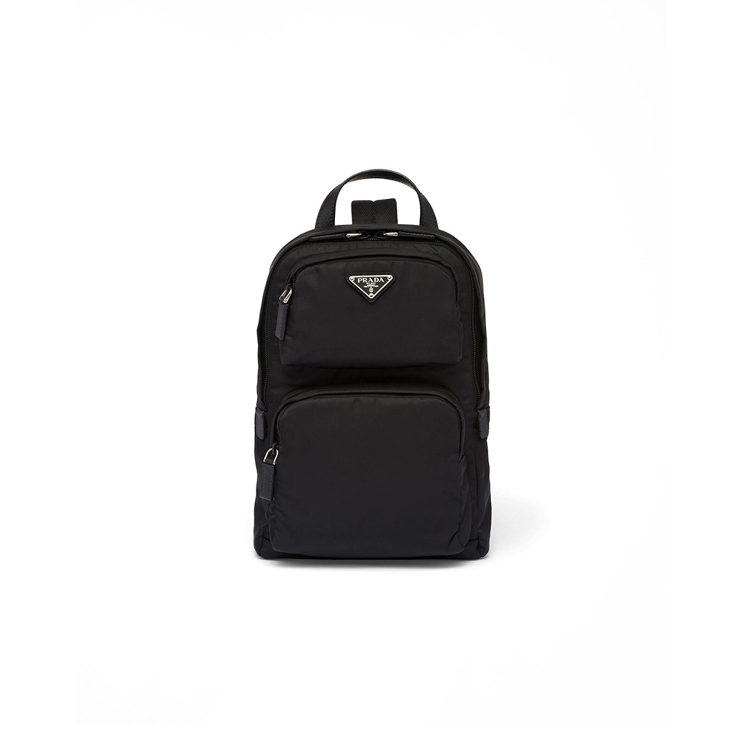 Pra*a RE-NYLON AND SAFFIANO LEATHER BACKPACK 2VZ105 (31*20*5cm) Master Quality