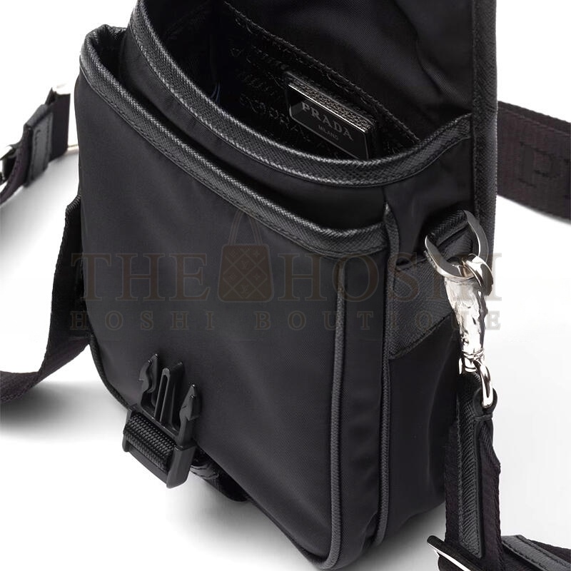 Pra*a RE-NYLON AND SAFFIANO LEATHER SHOULDER BAG 2VD043 (19*14*5.5cm) Master Quality