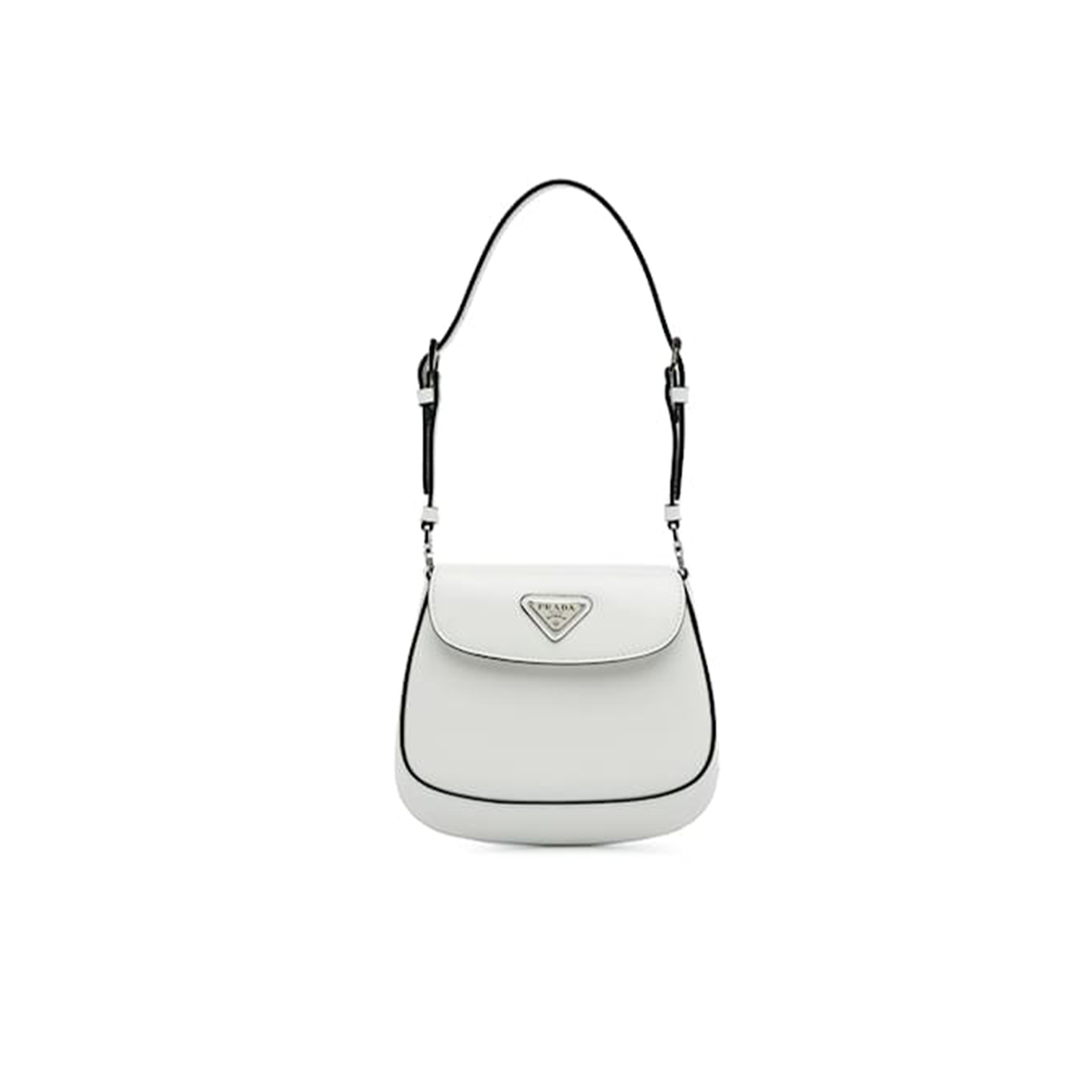 Pra*a WHITE Pra*a MINI SPAZZOLATO CLEO CROSSBODY BAG 1BH188 (17*14.5*3cm) Master Quality