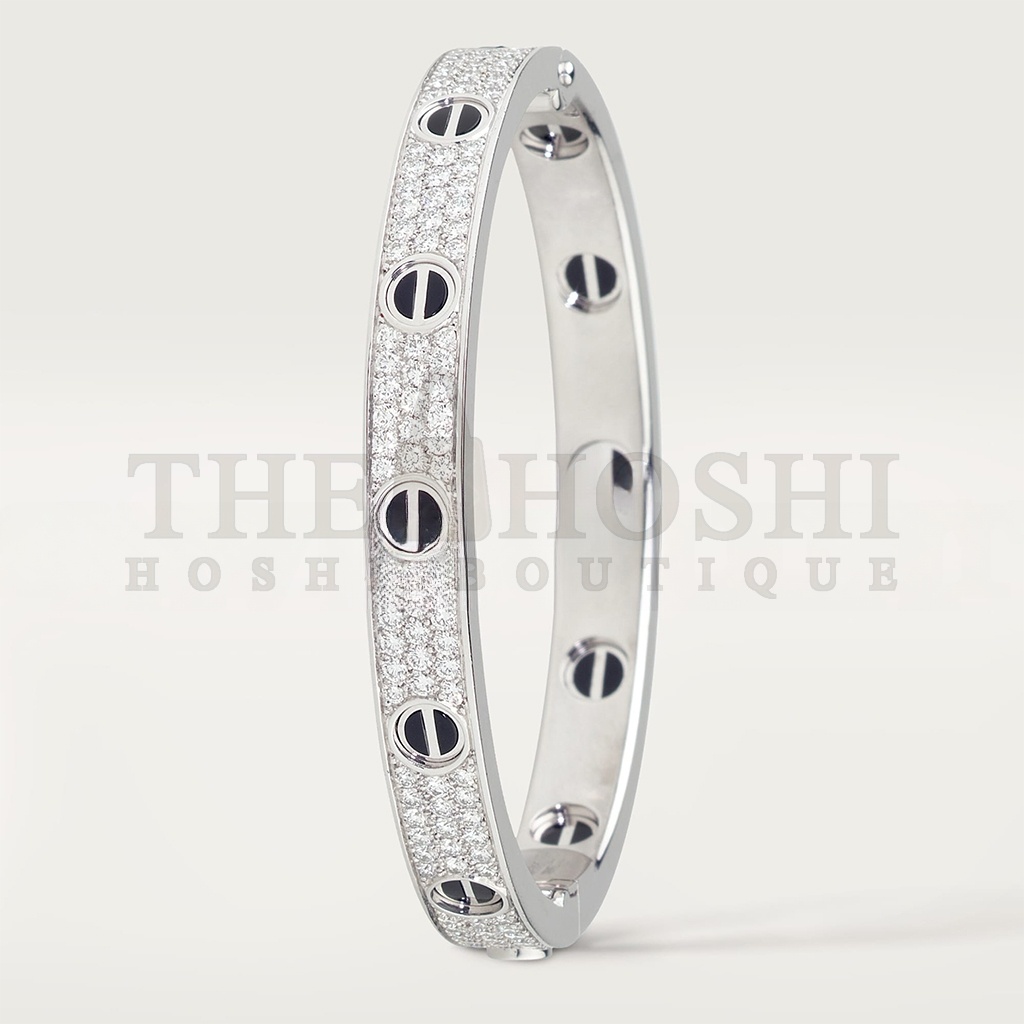 Ca*t1er  LOVE BRACELET, D1am0nd-PAVED, CERAMIC N6032417 Master Quality