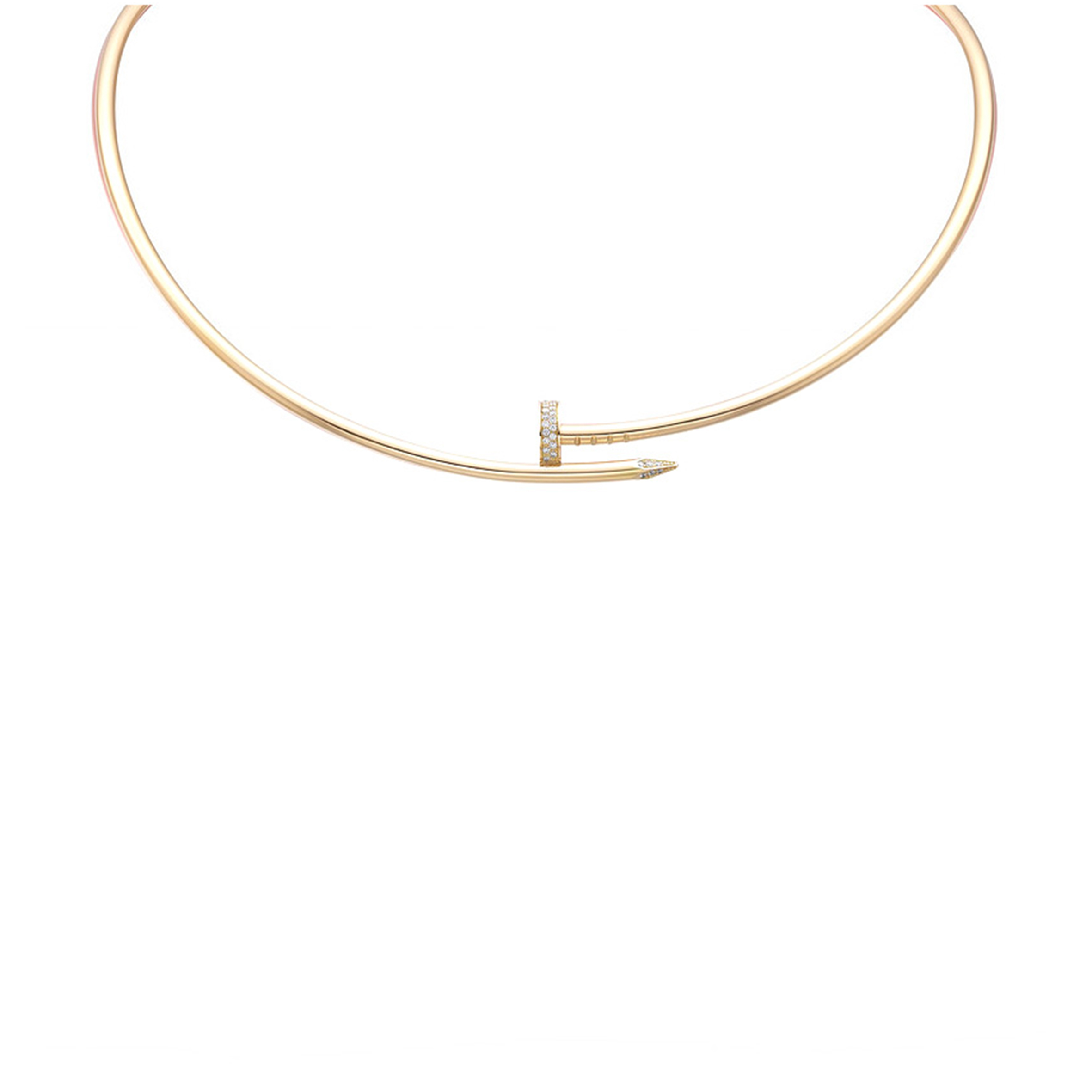 Ca*t1er COLLIER TORQUE JUSTE UN CLOU, MODELLO PICCOLO, DIAMANTI REF.N7424422 Master Quality