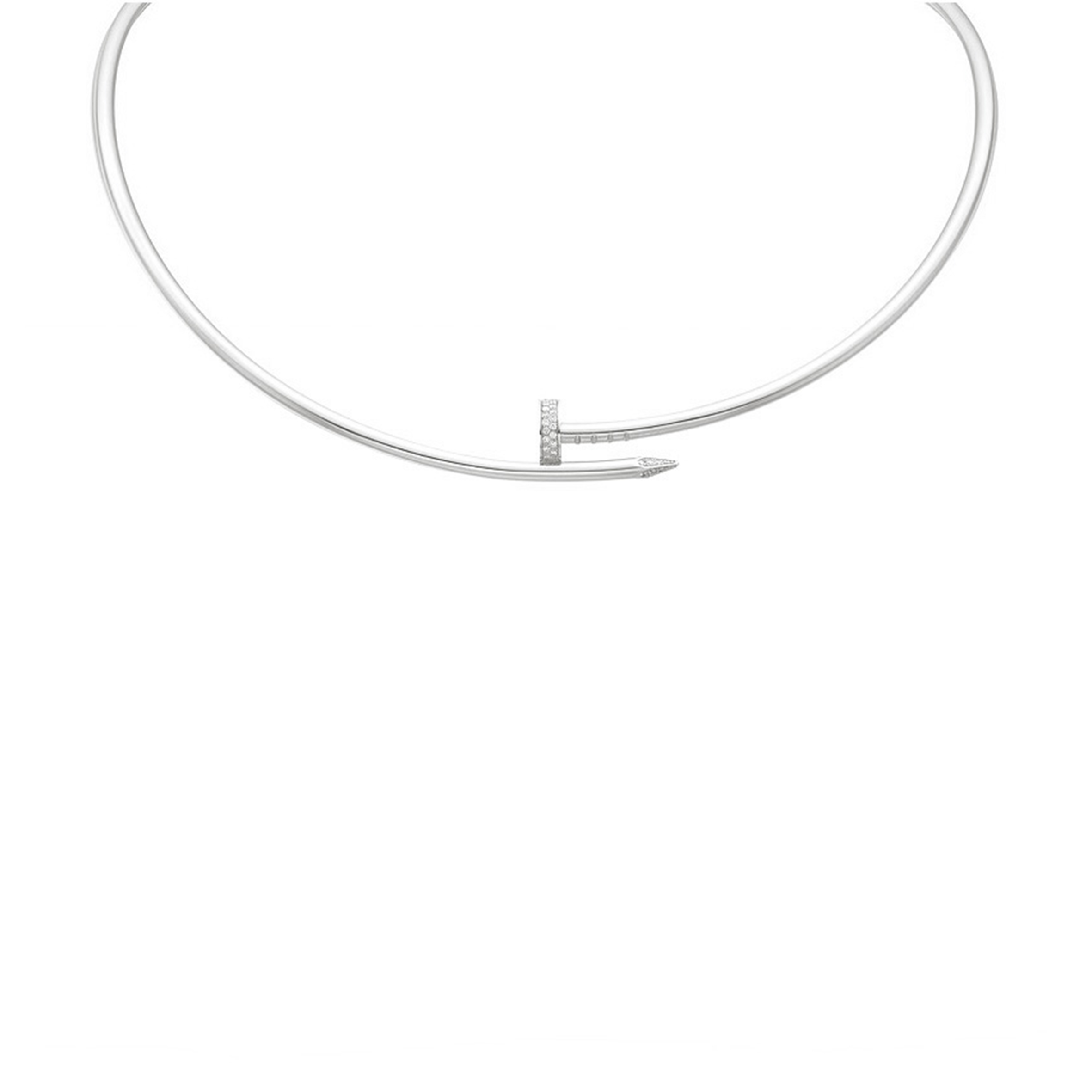 Ca*t1er JUSTE UN CLOU TORQUE NECKLACE, SMALL MODEL, D1am0ndS REF. N7424422 Master Quality