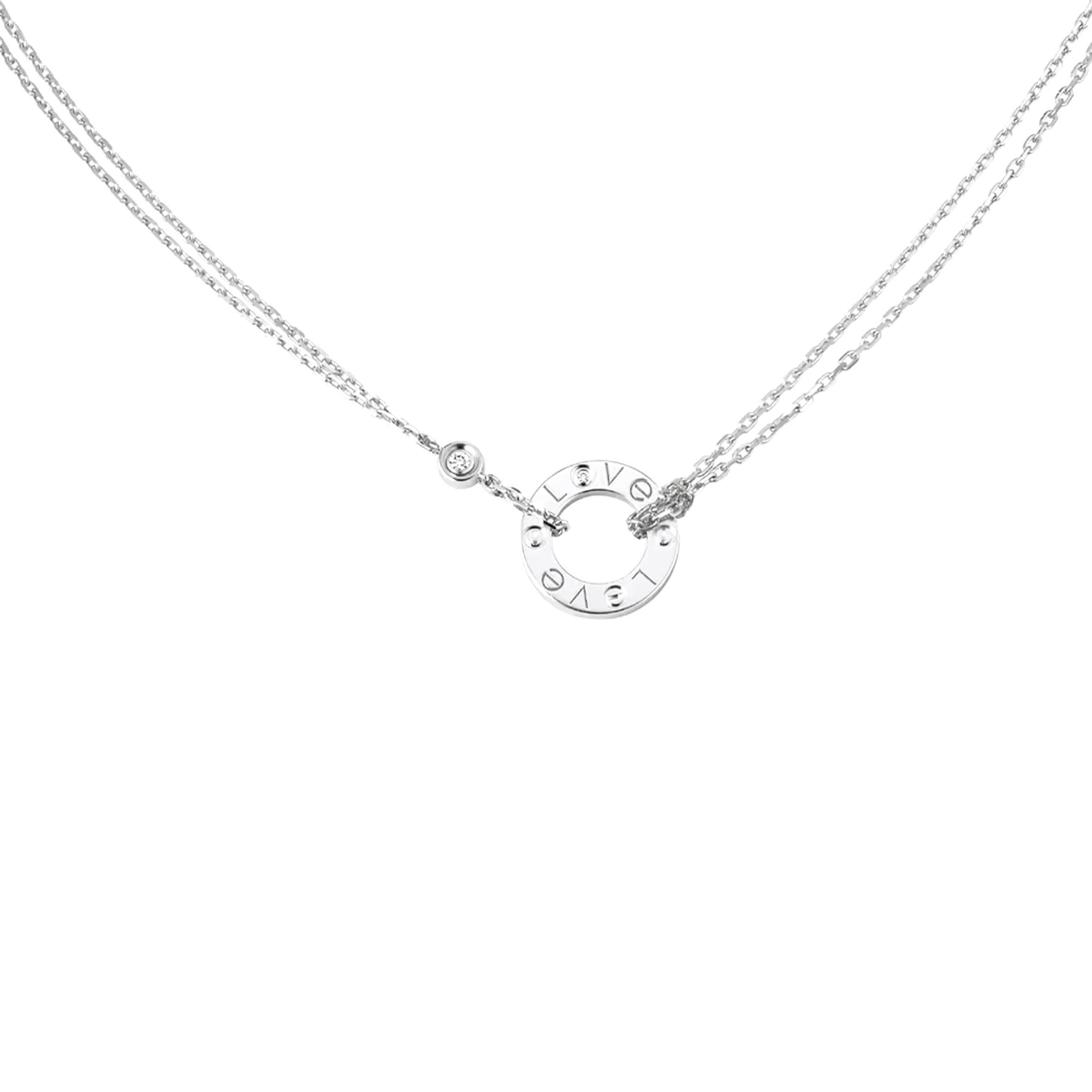 Ca*t1er LOVE NECKLACE, 2 D1am0ndS B7219400 Master Quality