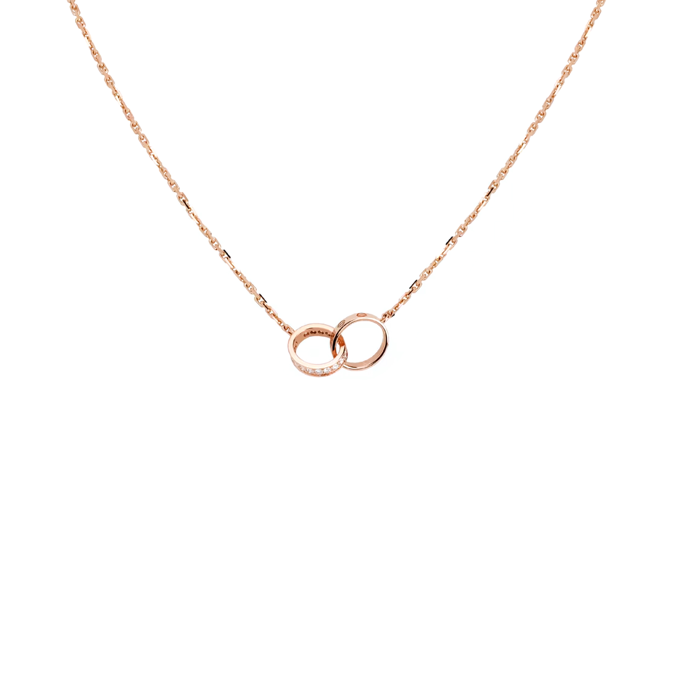 Ca*t1er LOVE NECKLACE, SEMI-PAVED B7013900 Master Quality