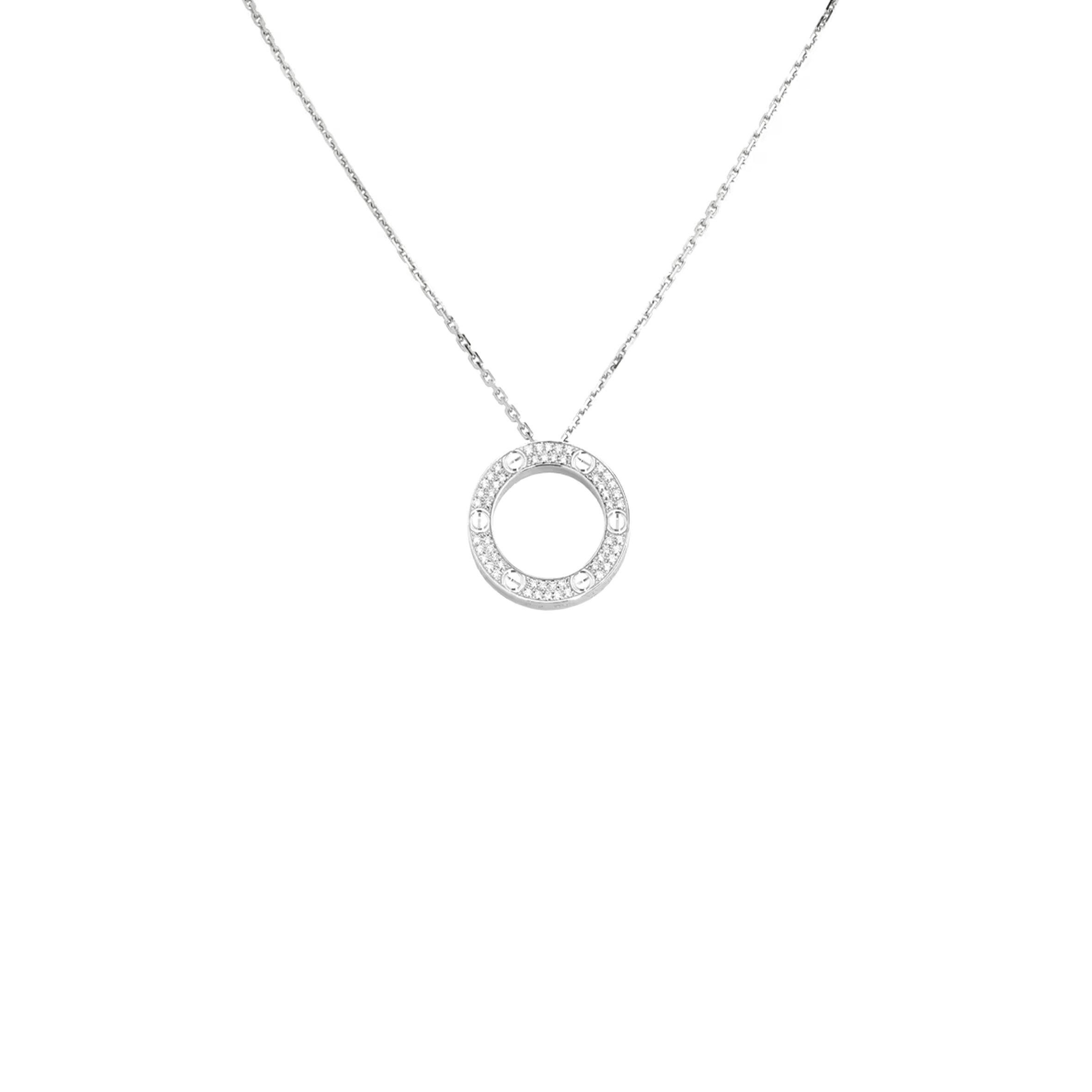 Ca*t1er LOVE NECKLACE, PAVED B7058000 Master Quality