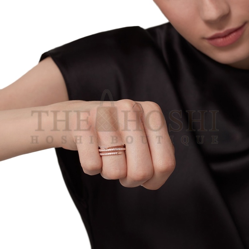 Ca*t1er JUSTE UN CLOU RING, DOUBLE, SEMI-PAVED B4210900 Master Quality