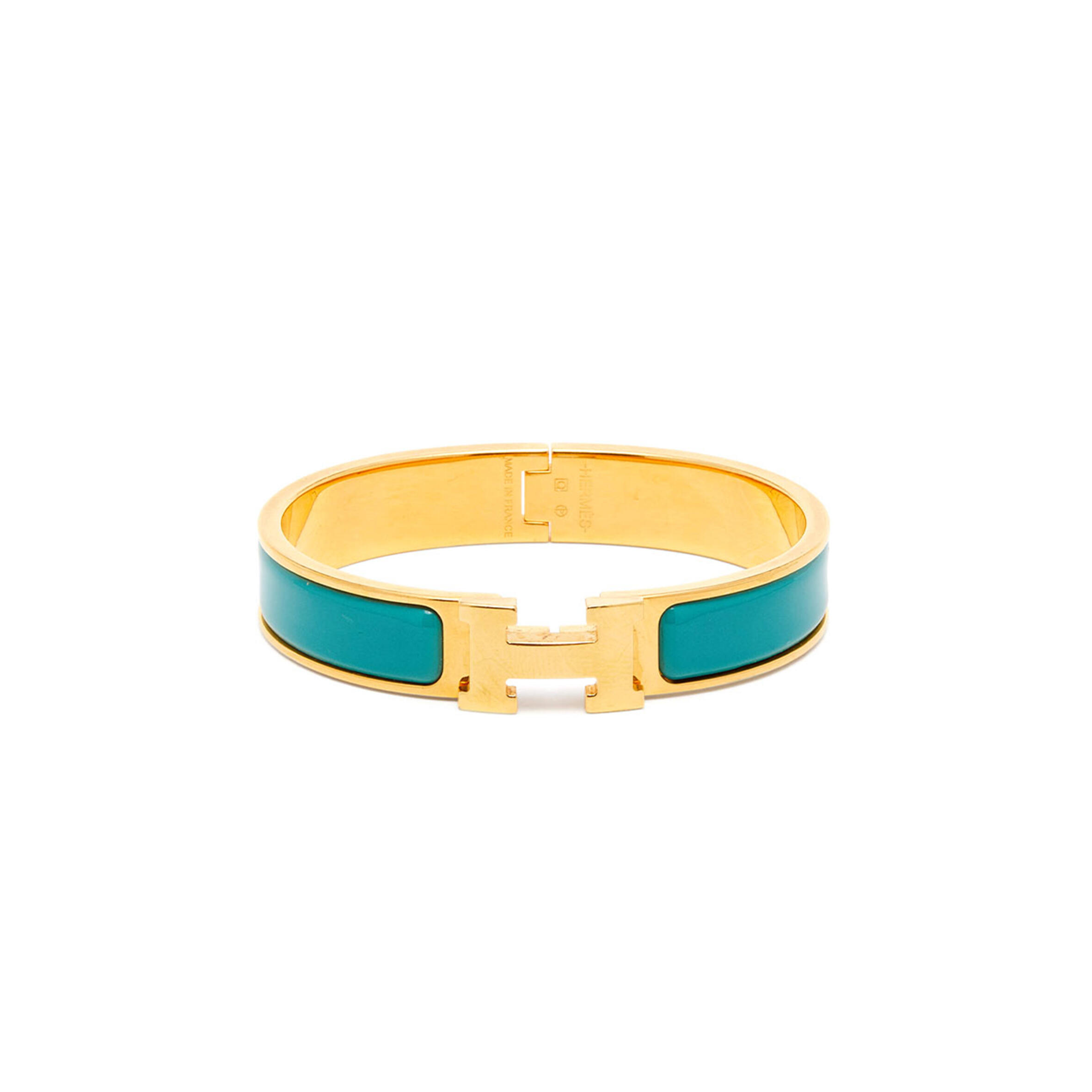 H**me5 CLIC H TURQUOISE ENAMEL GOLD PLATED BRACELET Master Quality