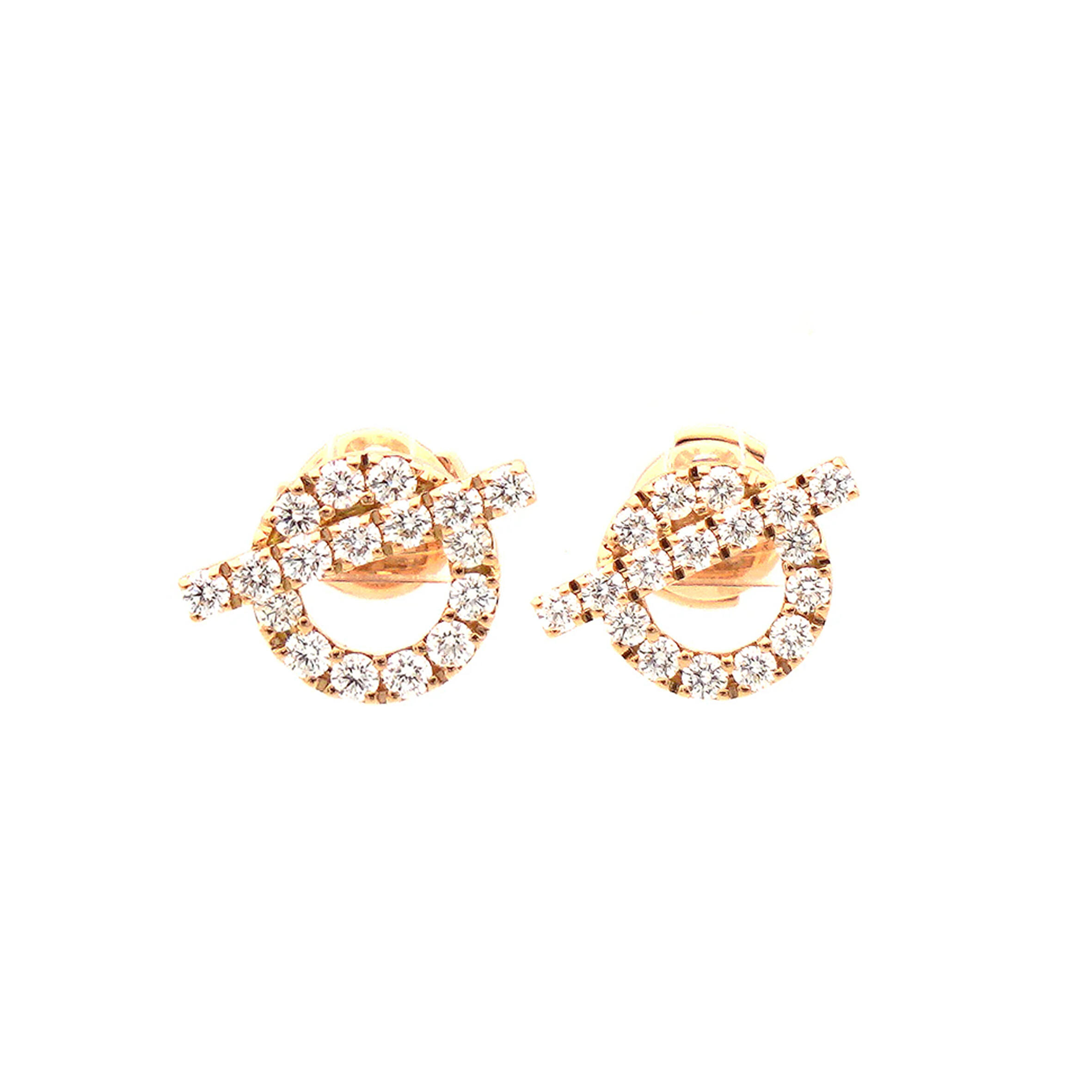 H**me5 FINESSE D1am0nd 18K ROSE GOLD EARRINGS Master Quality