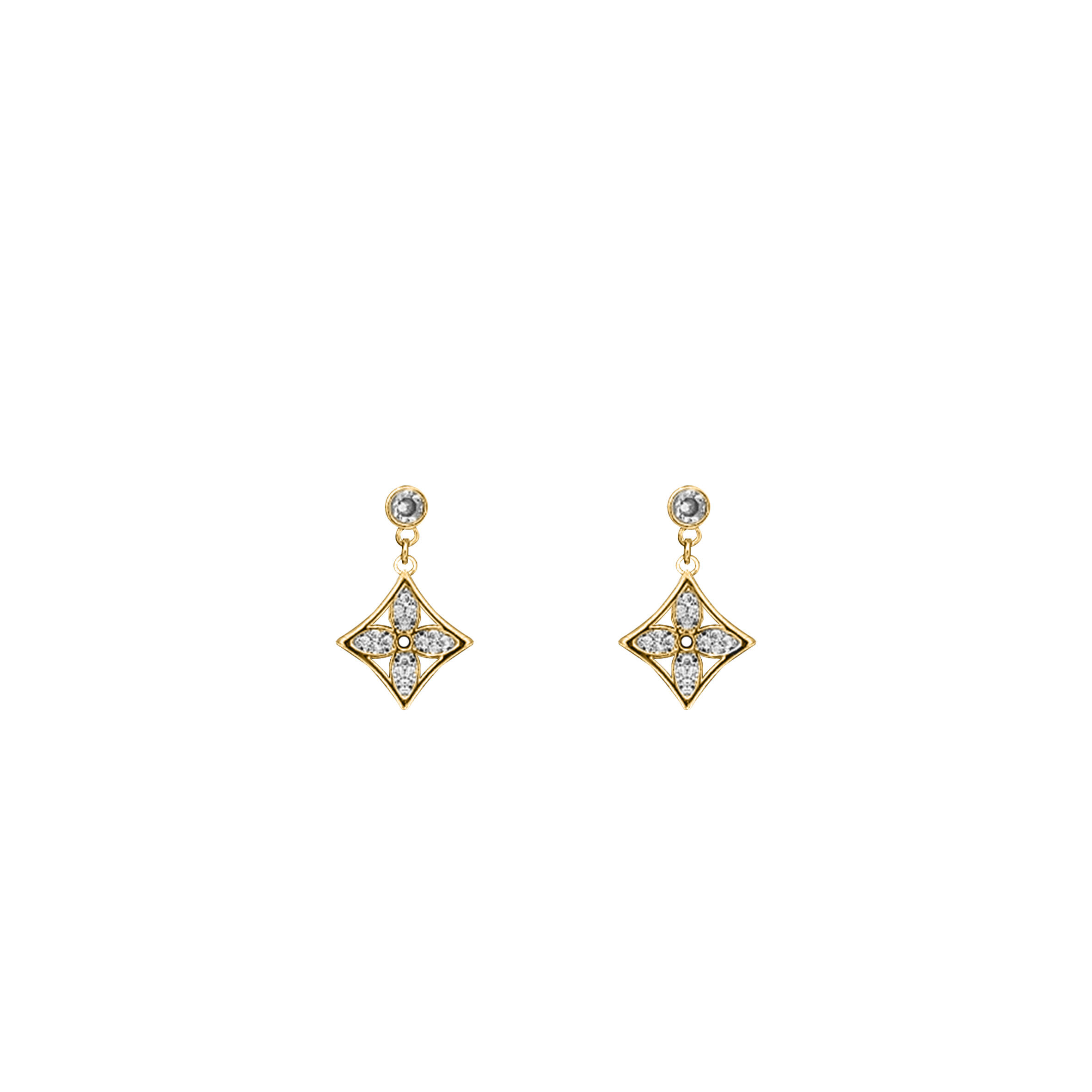 L0vis Vvtt0n IDYLLE BLOSSOM EAR STUD, YELLOW GOLD AND D1am0nd - PER UNIT Q96169 Master Quality