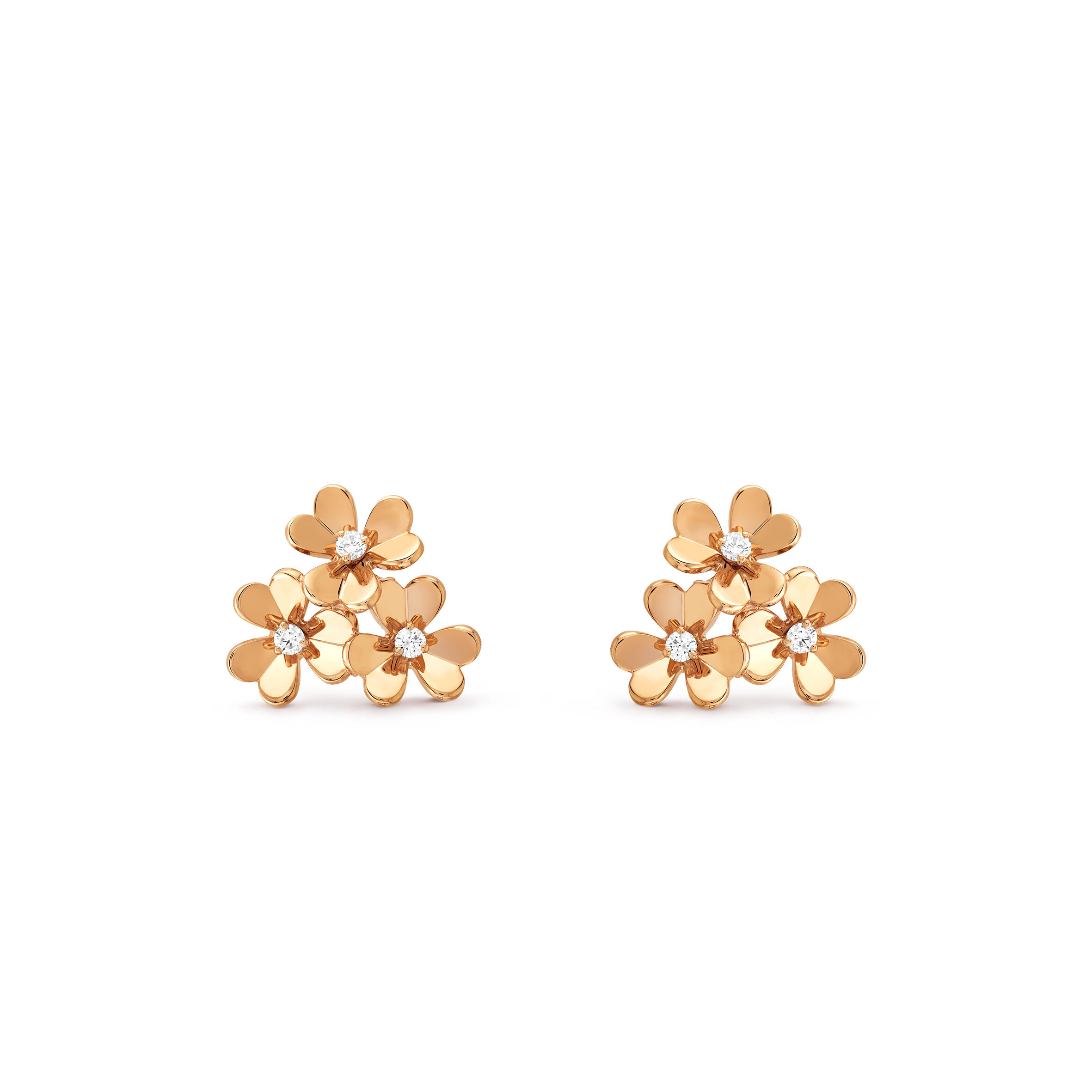 V*n Cl**f ARPELS FRIVOLE EARRINGS, 3 FLOWERS, MINI MODEL VCARP2NL00 Master Quality